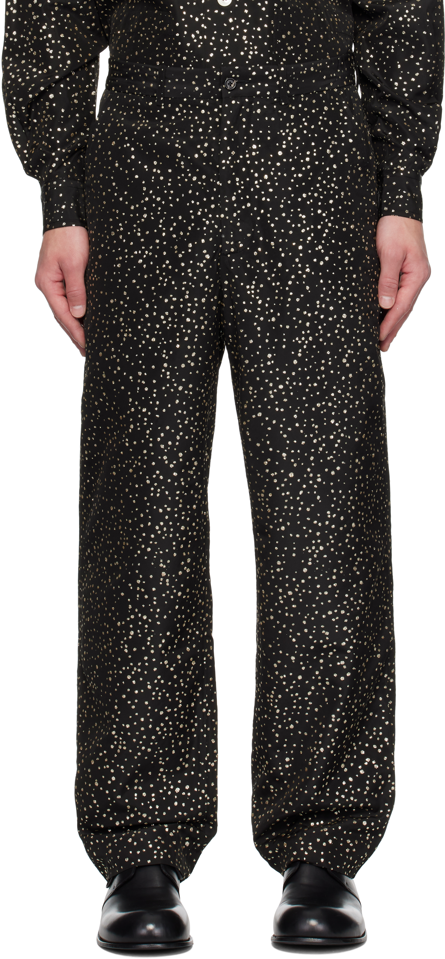 Black Glitter Trousers