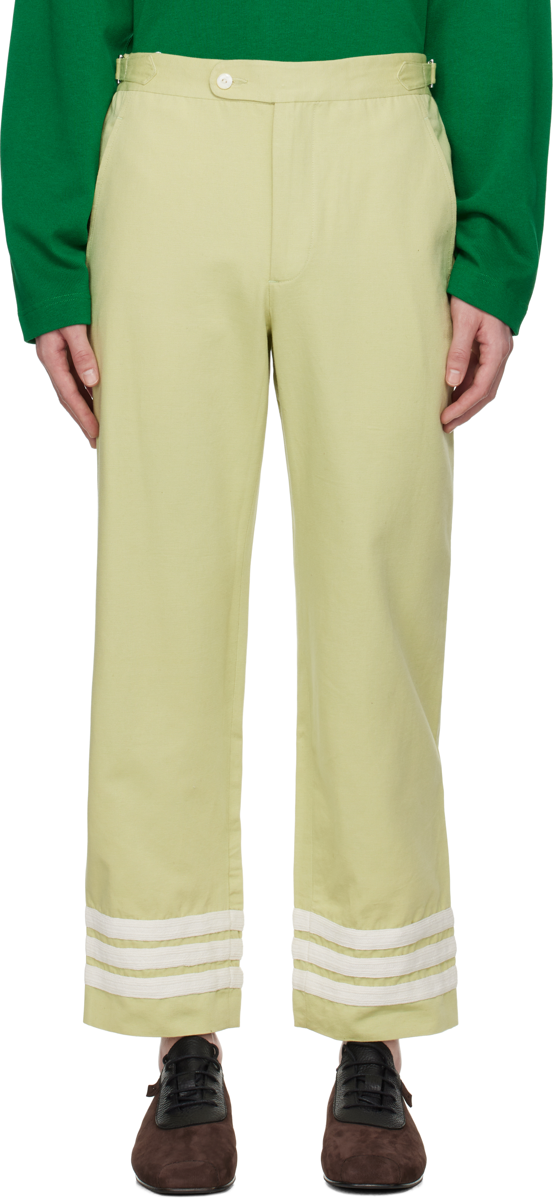 Green Tri-Stripe Trousers