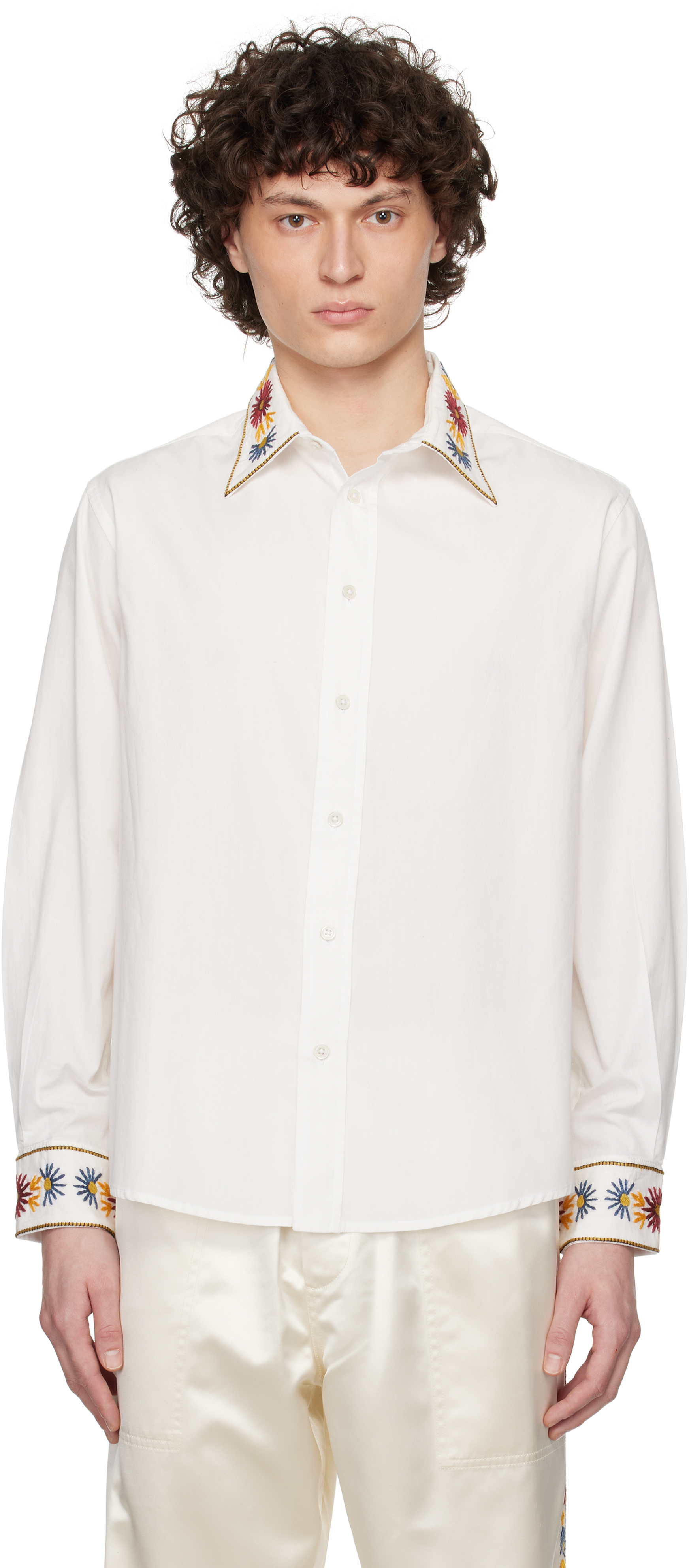 White Candyfloss Shirt by Bode on Sale