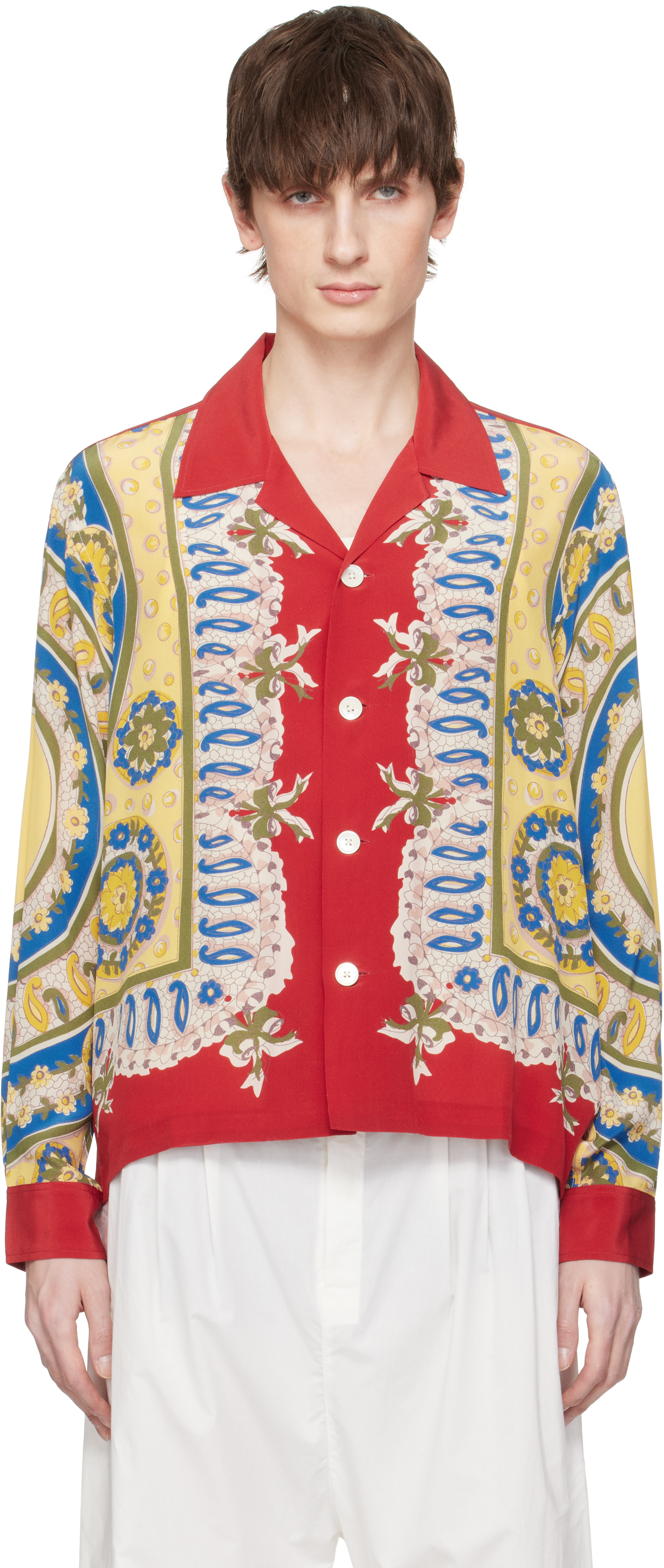Red Bricolage Long Sleeve Shirt