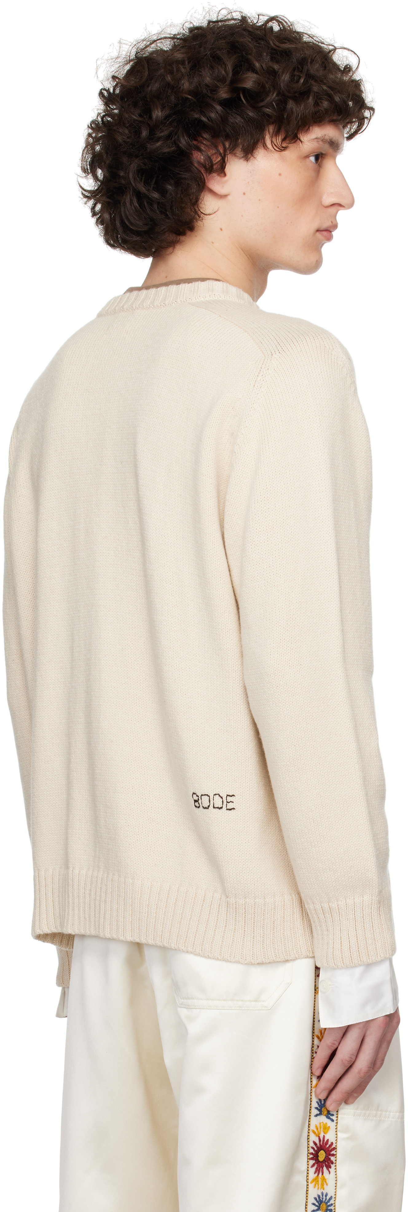 Bode Off-white Meringue Cardigan In Ivory