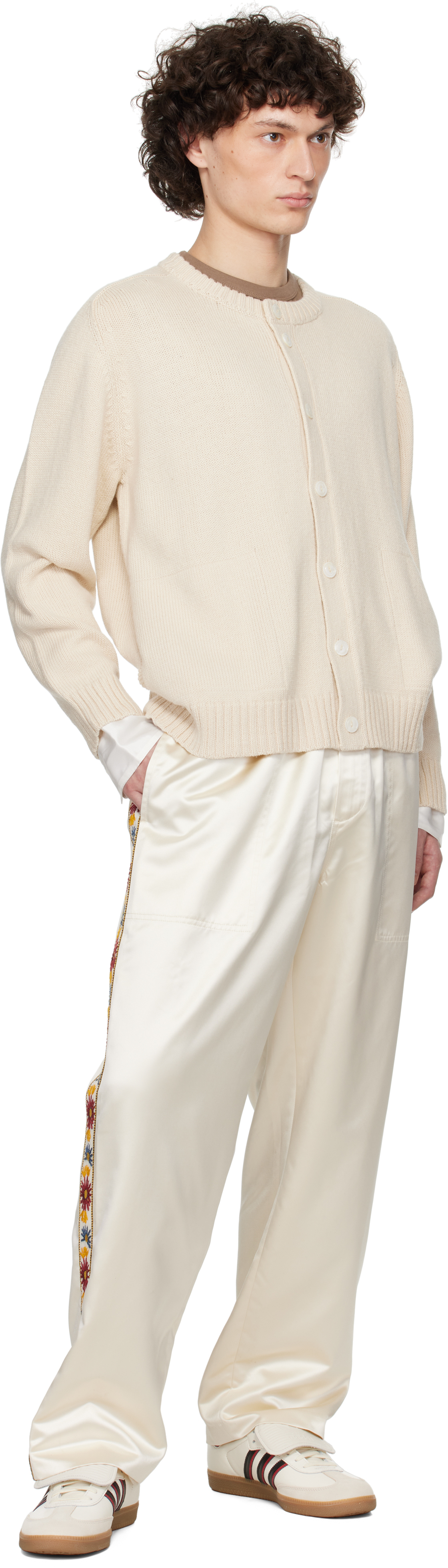 Bode Off-white Meringue Cardigan In Ivory