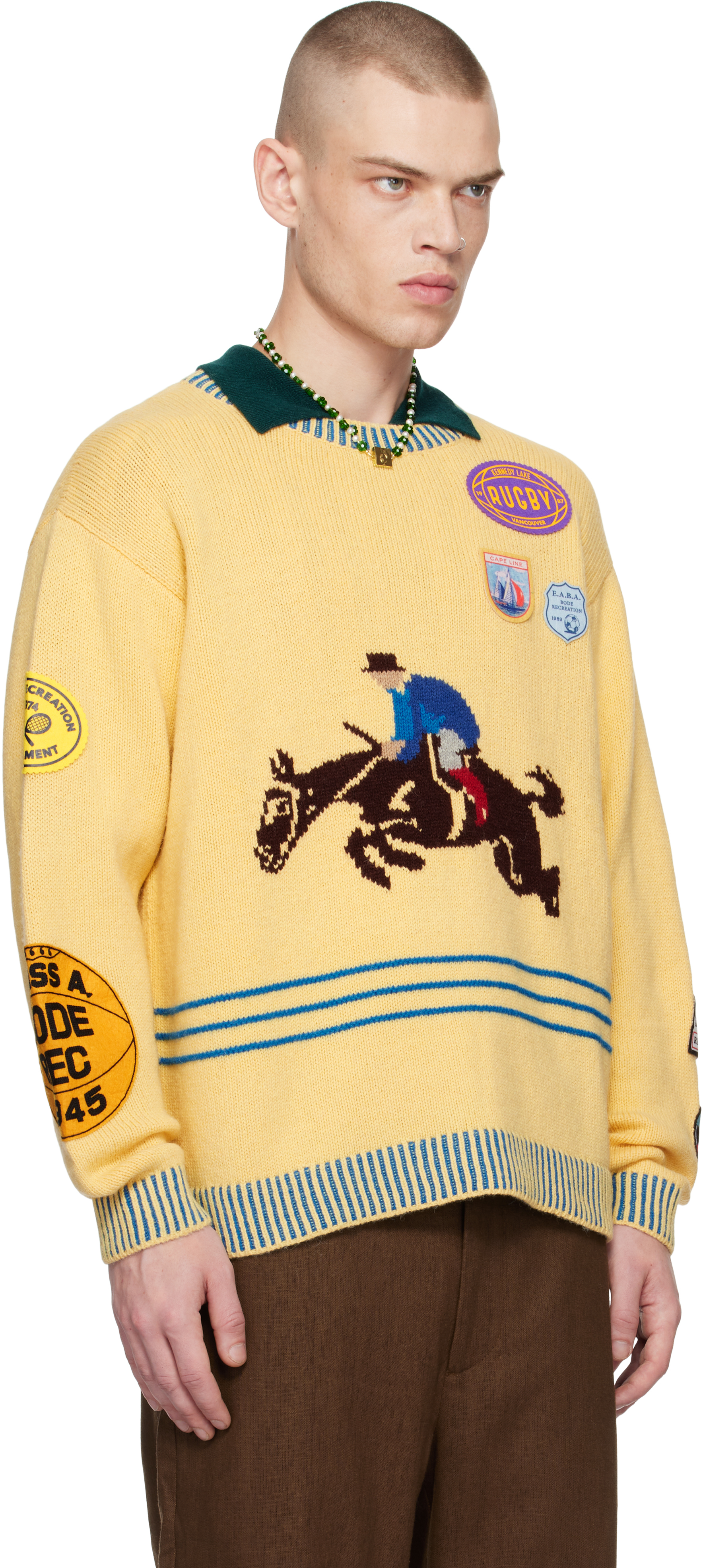 Shop Bode Yellow Jockey Sweater In Yellw
