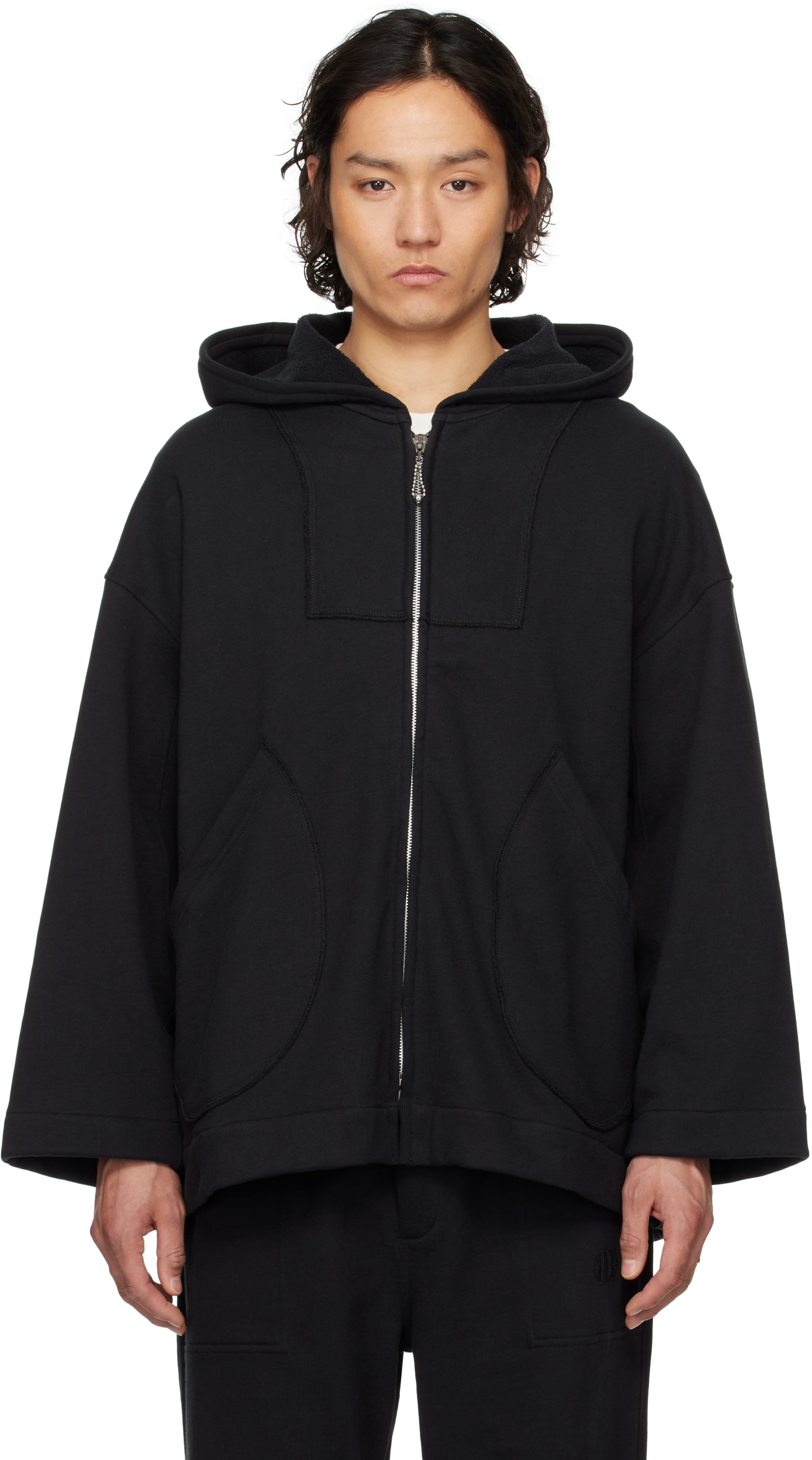 【関税込み】Bode ブラック Sideline フーディ Bode: ブラック Sideline フーディ | SSENSE 日本