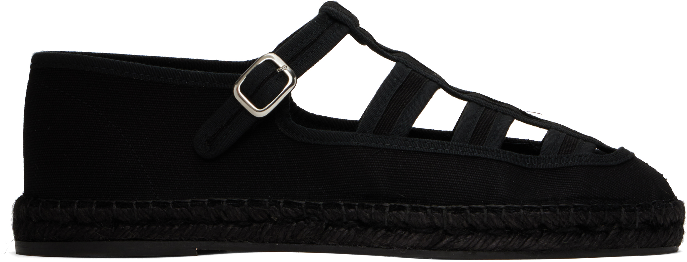 【関税込み】Bode ブラック Peggy エスパドリーユ Bode: Black Peggy Espadrilles | SSENSE