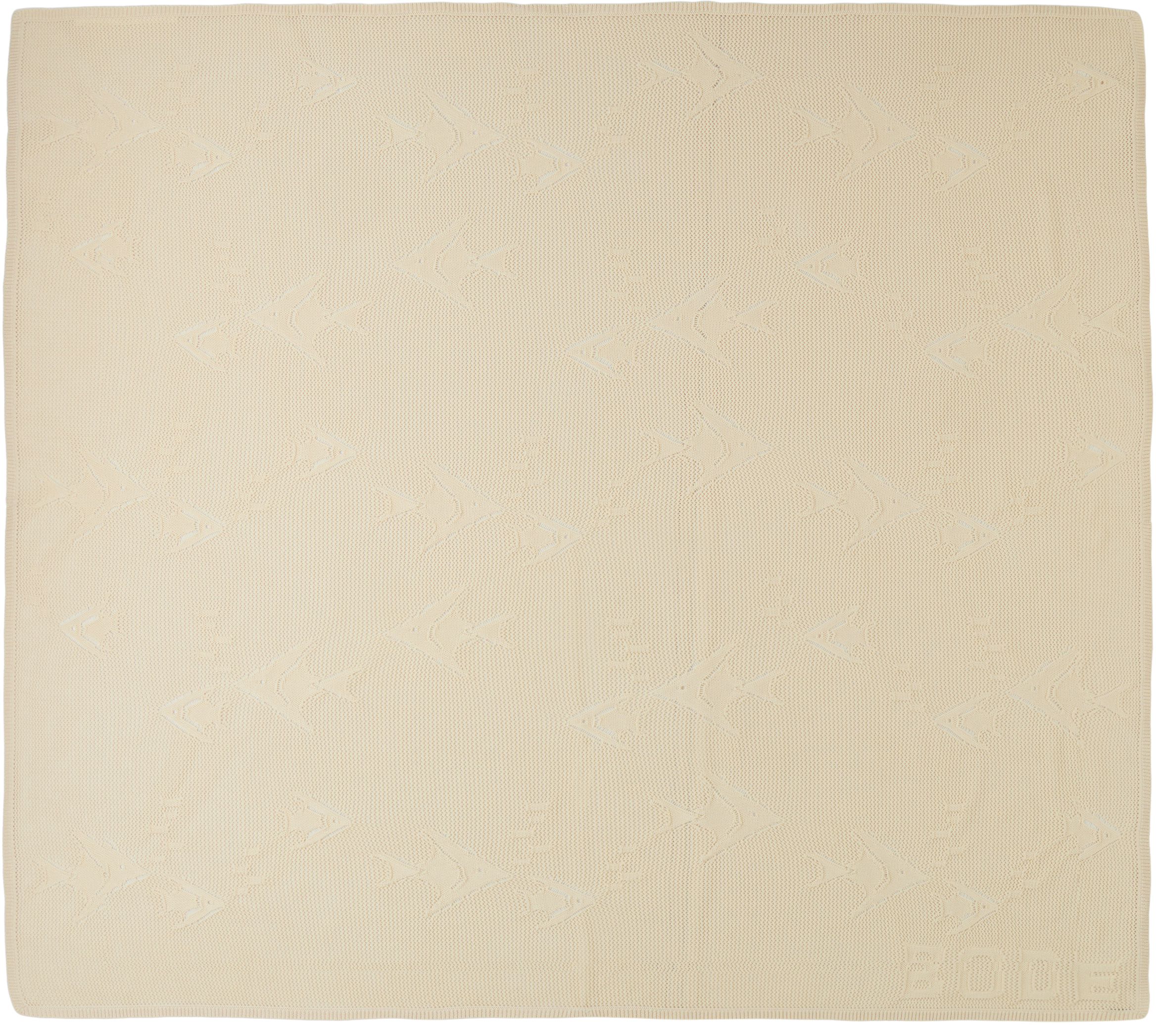 Bode Off-white Angel Fish Throw In Cream