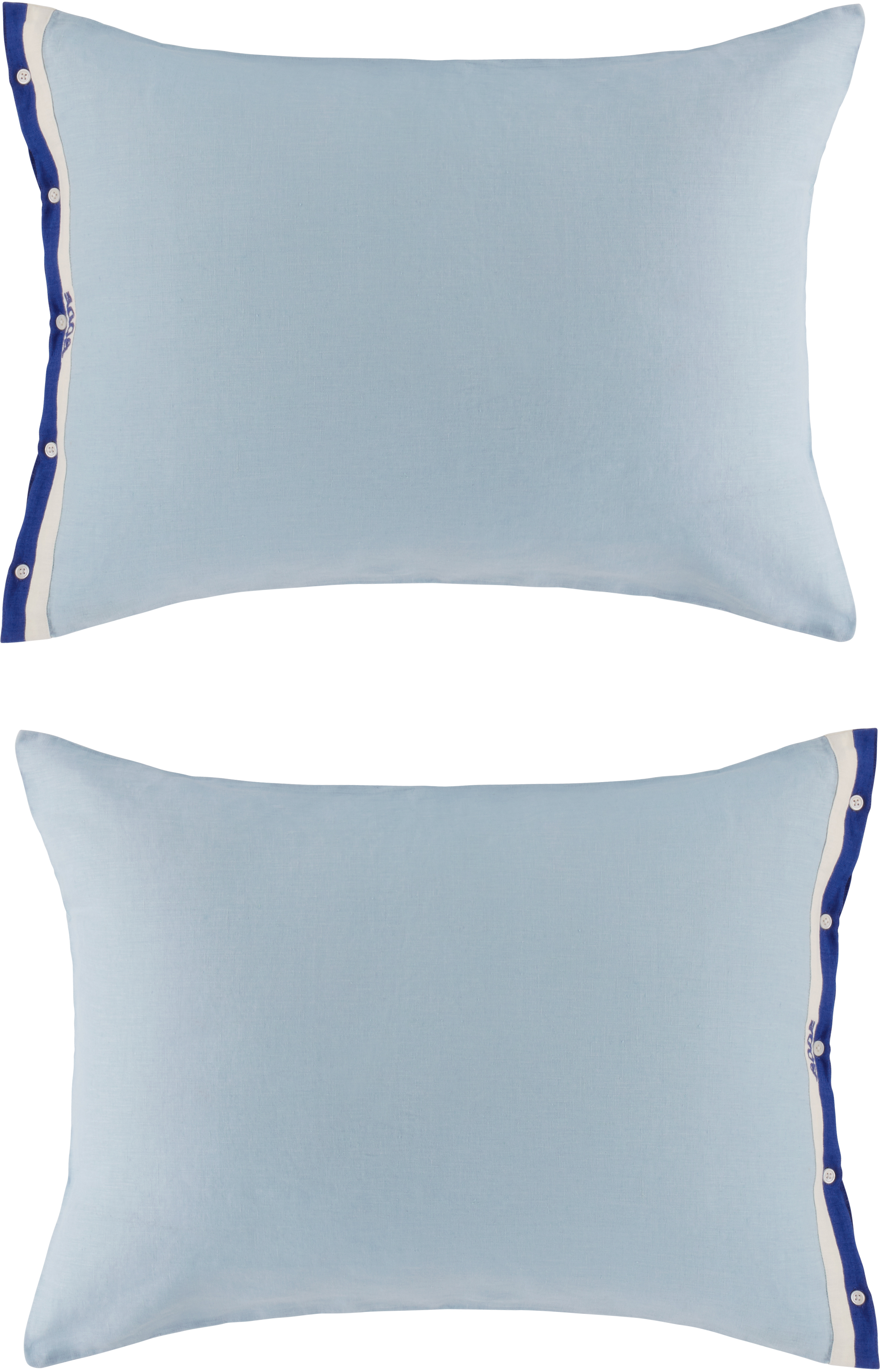 Bode Blue & White Seedling Stripe Pillowcase Set In Blue White