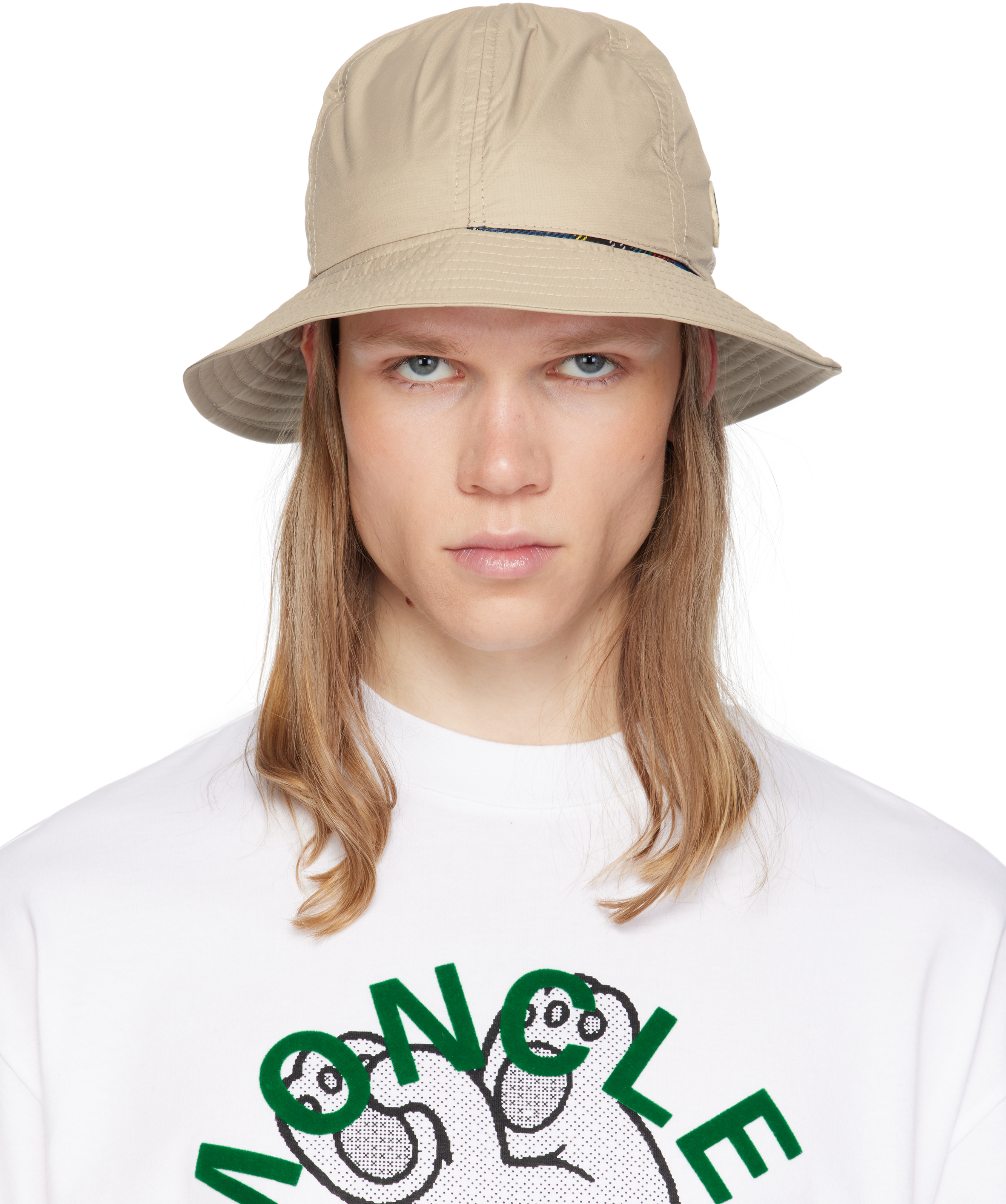 Moncler x FRGMT Beige Reversible Bucket Hat