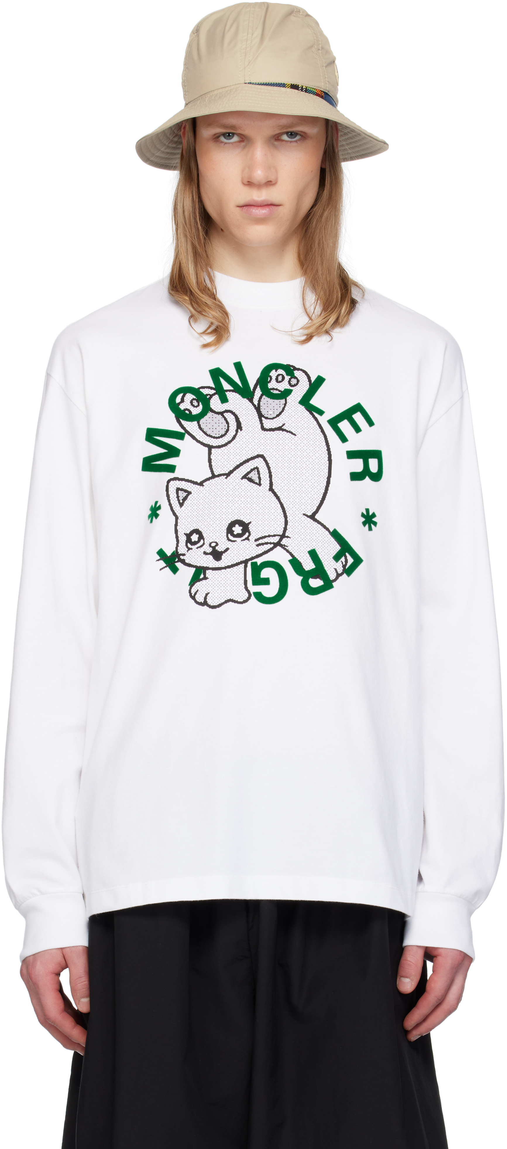 Moncler x FRGMT Hiroshi Fujiwara White Cartoon Logo T-shirt