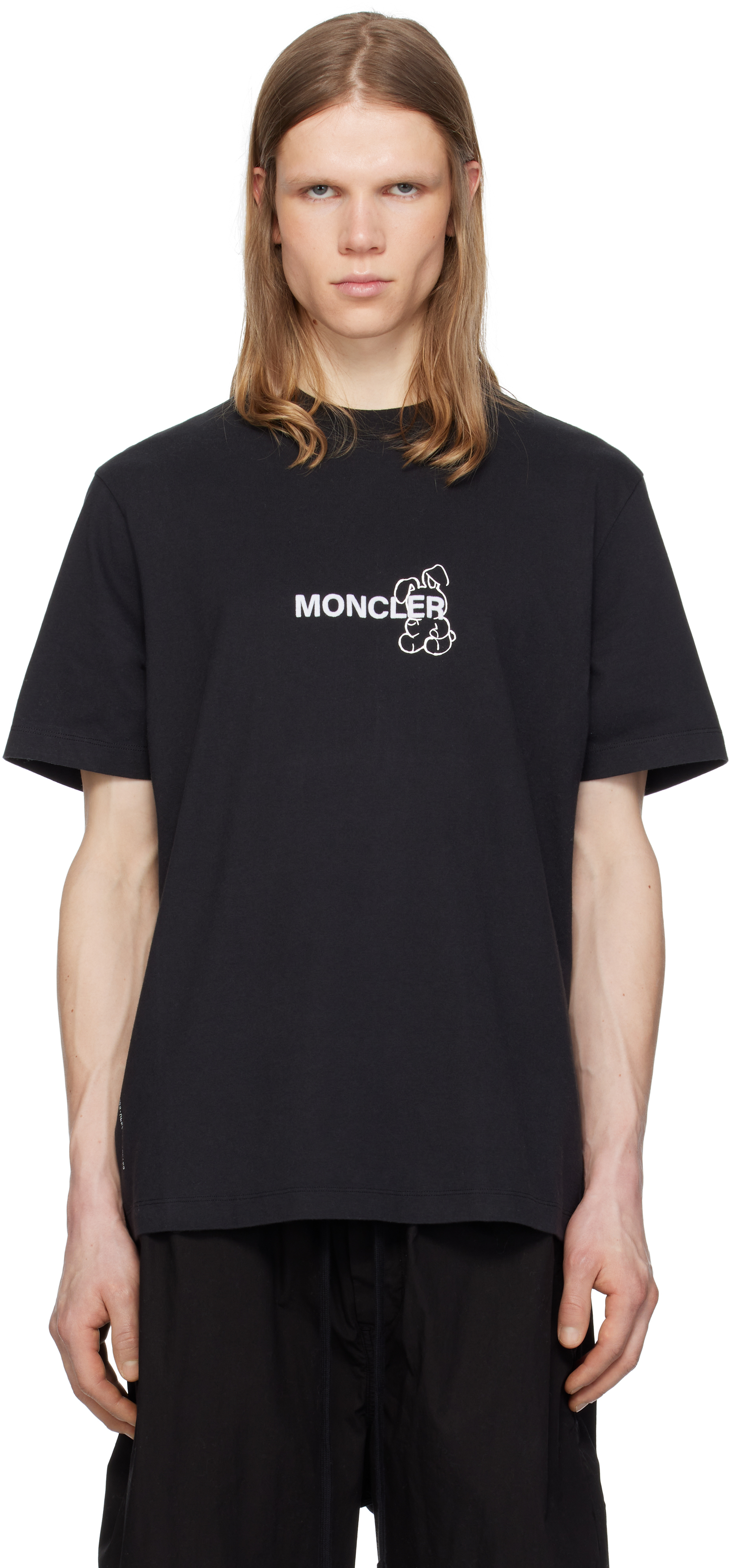 Moncler x FRGMT Hiroshi Fujiwara Black Cartoon Logo T-shirt