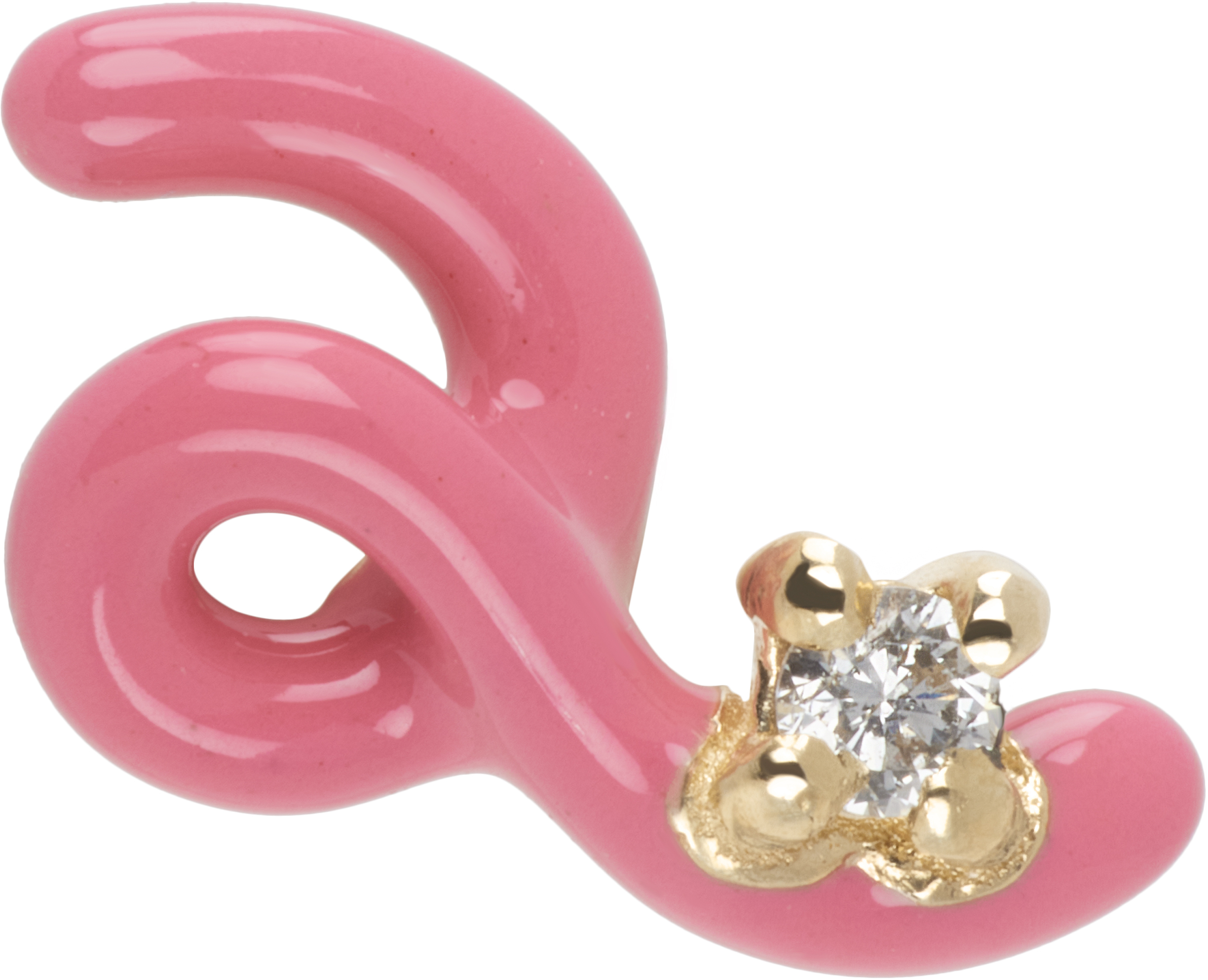 Pink & Gold Mini Loop Single Earring