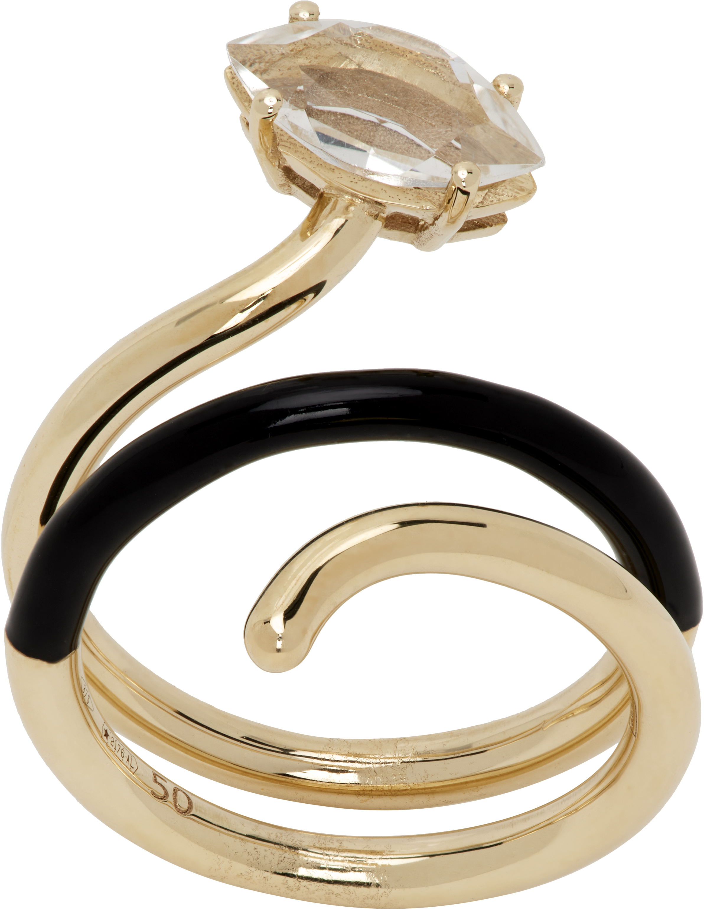 Gold 
Black Long Vine Ring