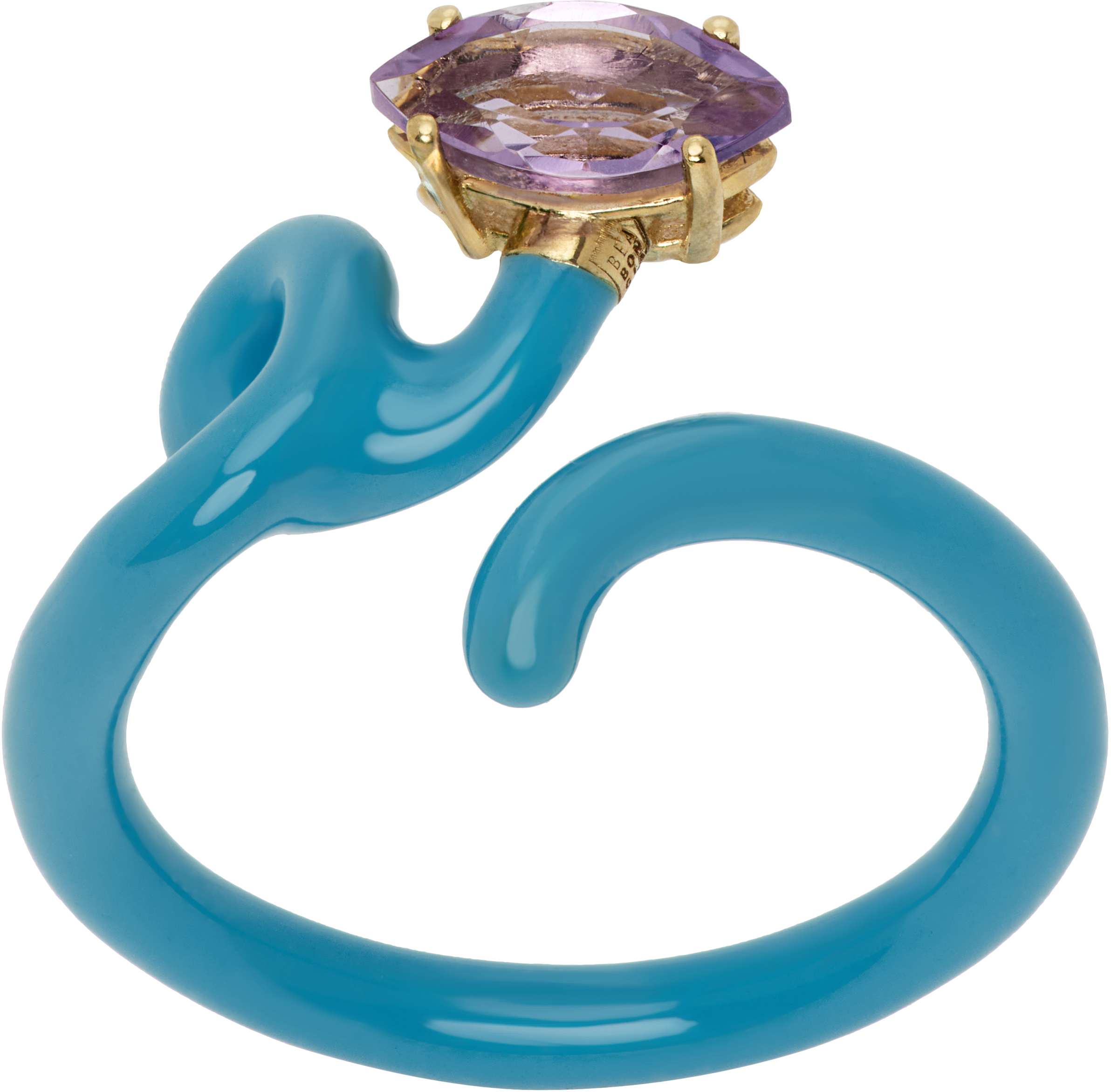 Bea Bongiasca Blue Baby Vine Ring In Capri Blu / Amethyst