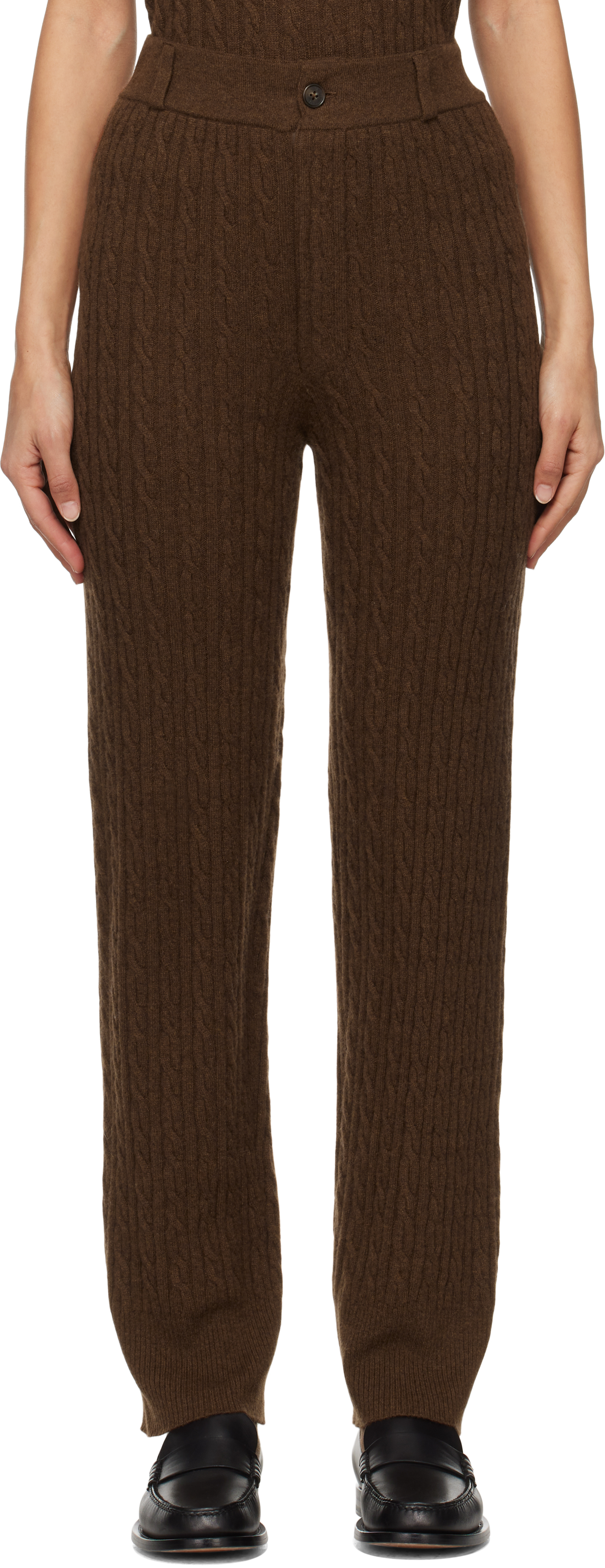 Brown Cable Trouser Lounge Pants