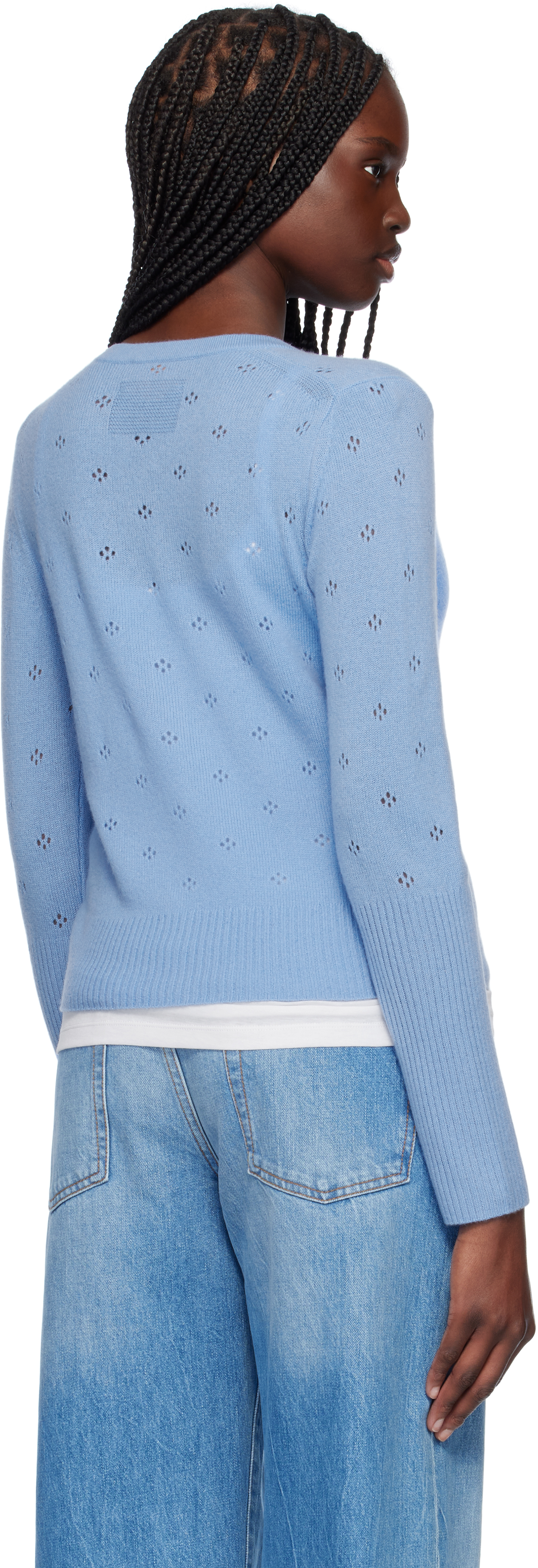 Guest In Residence Blue Jane Pointelle Cardigan In Frbl French Blue