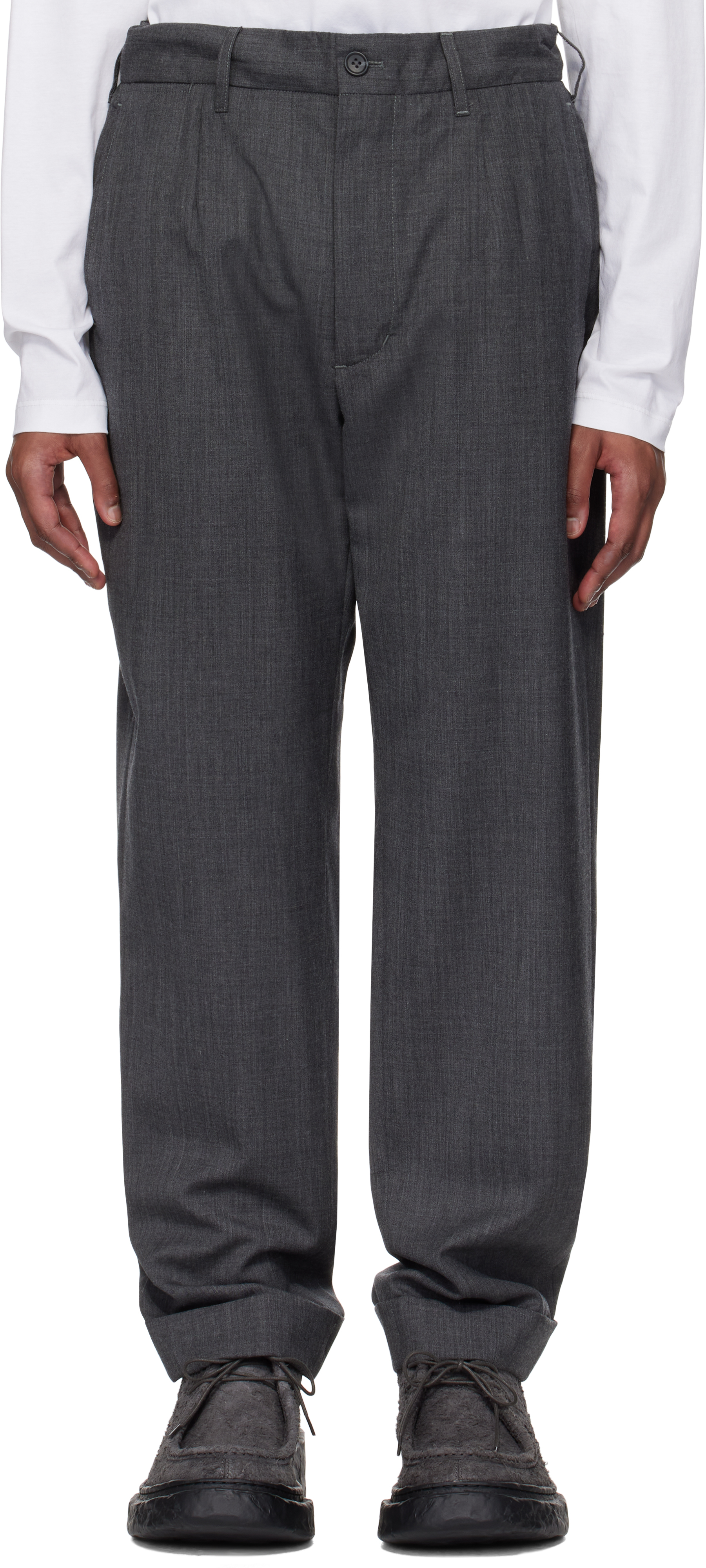 一回着用 EngineeredGarments AndoverPantWool Andover Pant - Charcoal Worsted Wool Gabardine | Nepenthes
