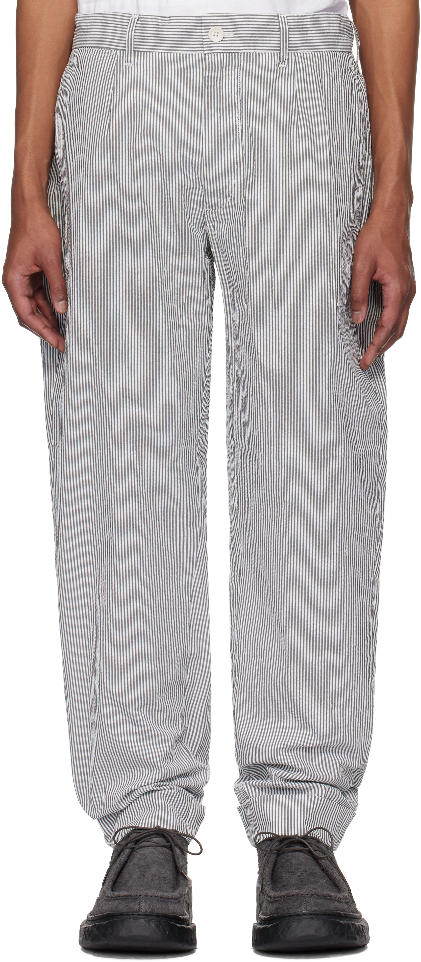 Beige 
White Andover Trousers