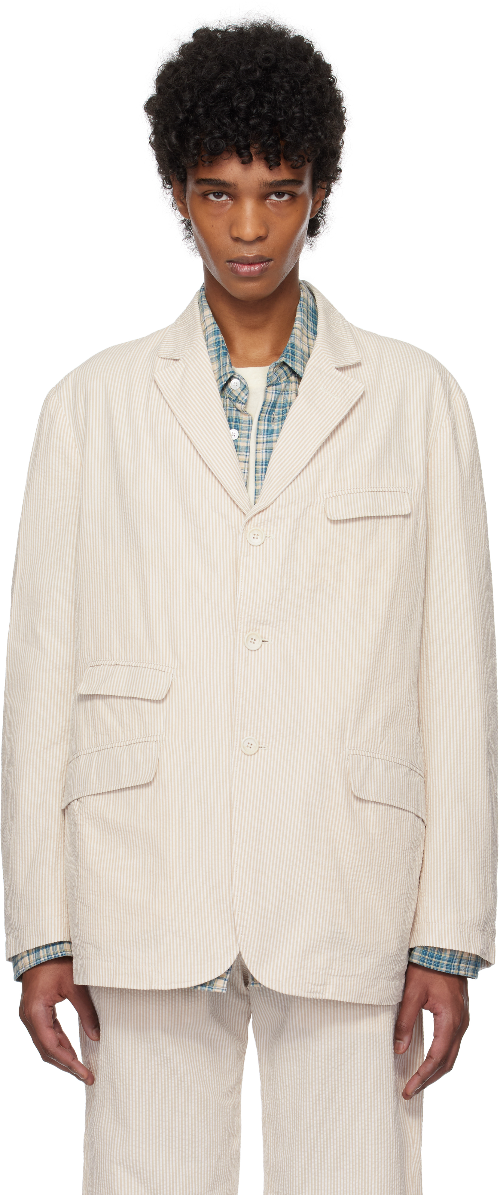 Beige & White Andover Blazer