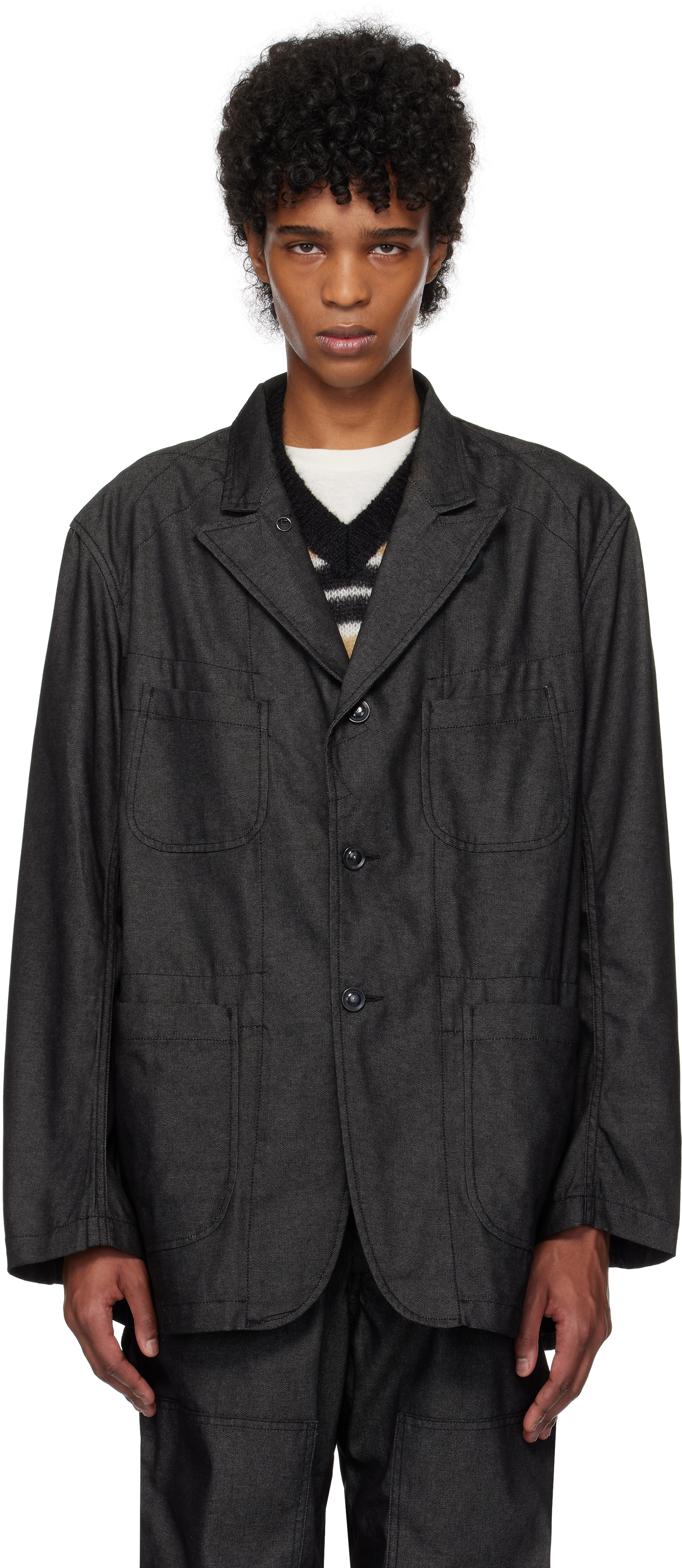 Engineered Garments 良品 ENGINEERED GARMENTS エンジニアードガーメンツ テーラードジャケット ストライプ  ブラック 黒 M 71004273 : クラシック - 通販 - Yahoo!ショッピング