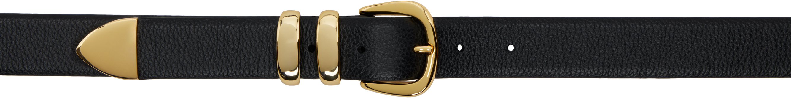 Black Calfskin Hardware Belt