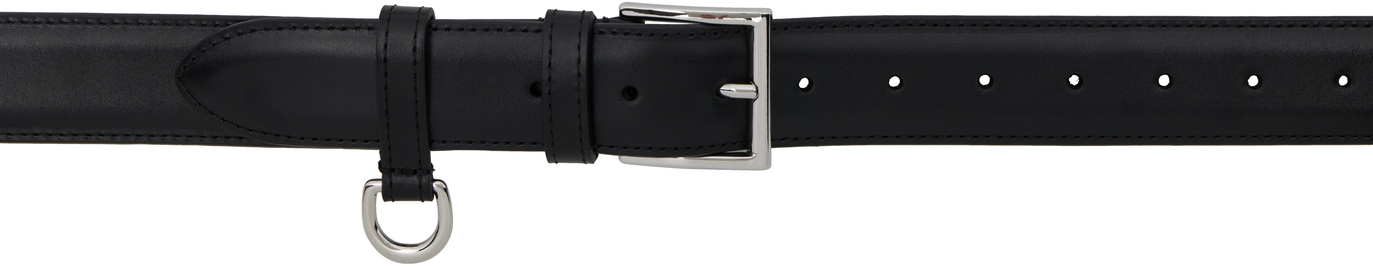 Black Calfskin Ring Belt