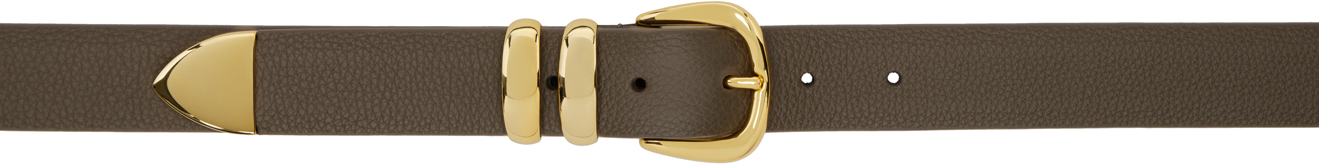 Taupe Grained Calfskin Belt