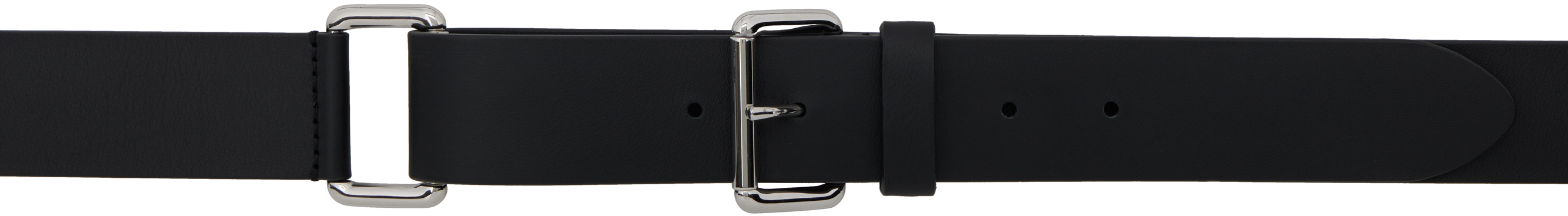 Black Grained Calfskin Belt