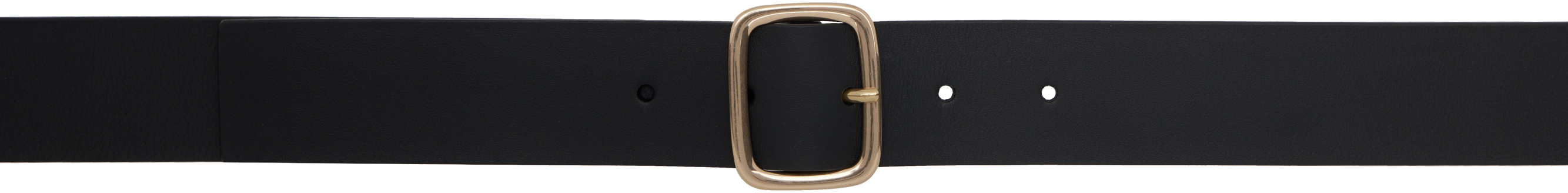 Black Grained Leather Belt