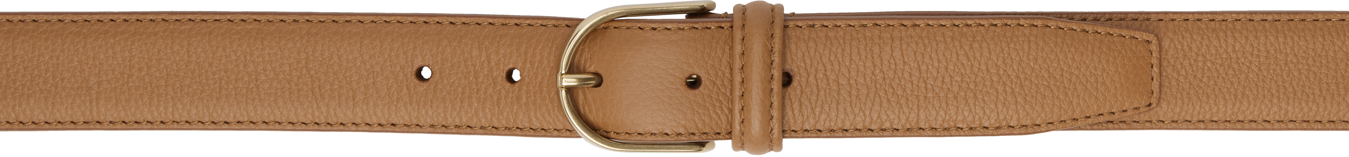 Tan Old School Classic Stitch Trimmed Belt