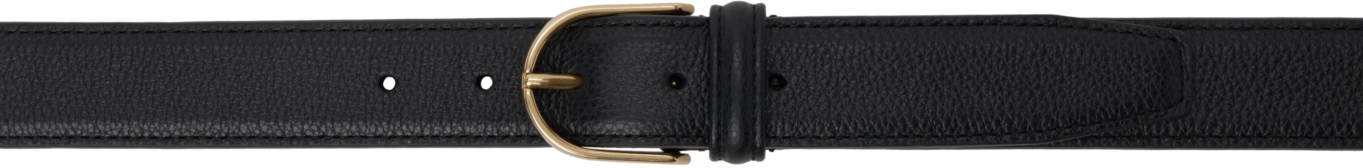 Black Old School Classic Stitch Trimmed Belt