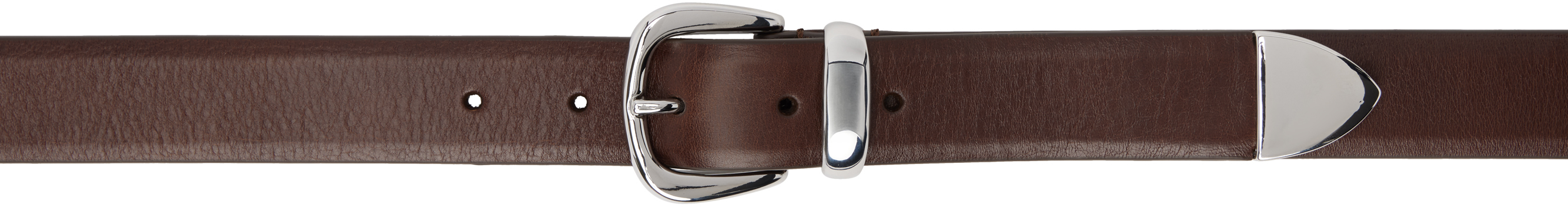 Brown Narrow Veg Tanned Leather Belt