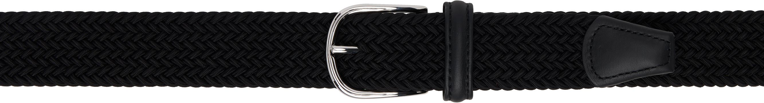 Black Classic Plain Elastic Woven Belt