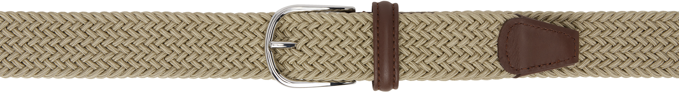 Beige Classic Plain Elastic Woven Belt