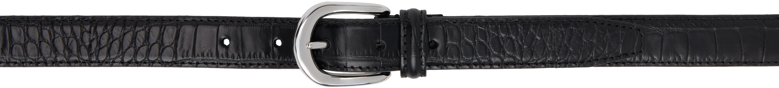 SSENSE Exclusive Black Mock Croc Belt