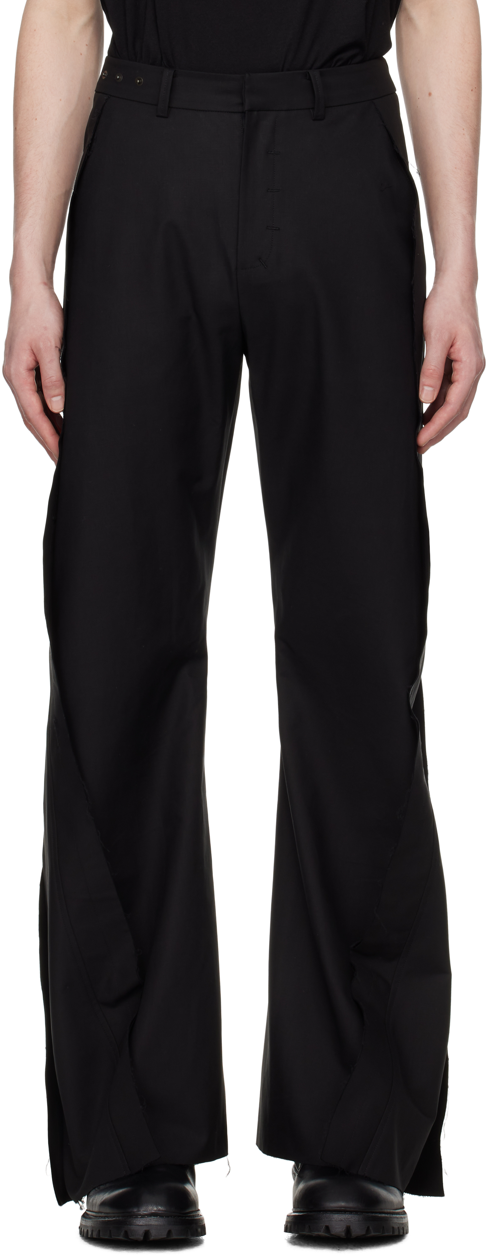 Black Heavy Cotton Sack Trousers