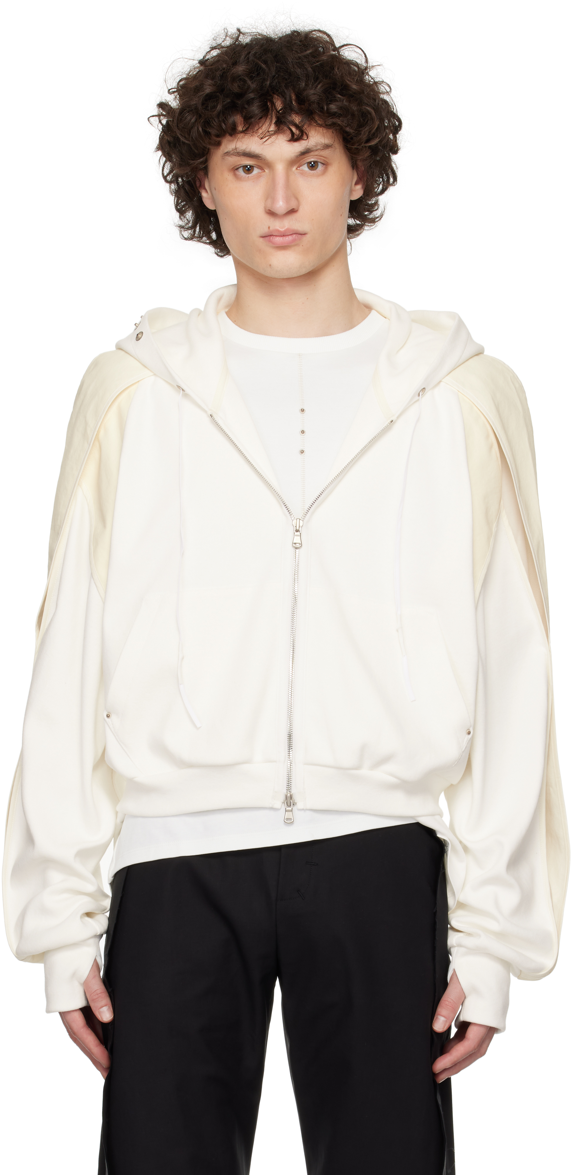 White Horseshoe Crab Zip-Up Hoodie