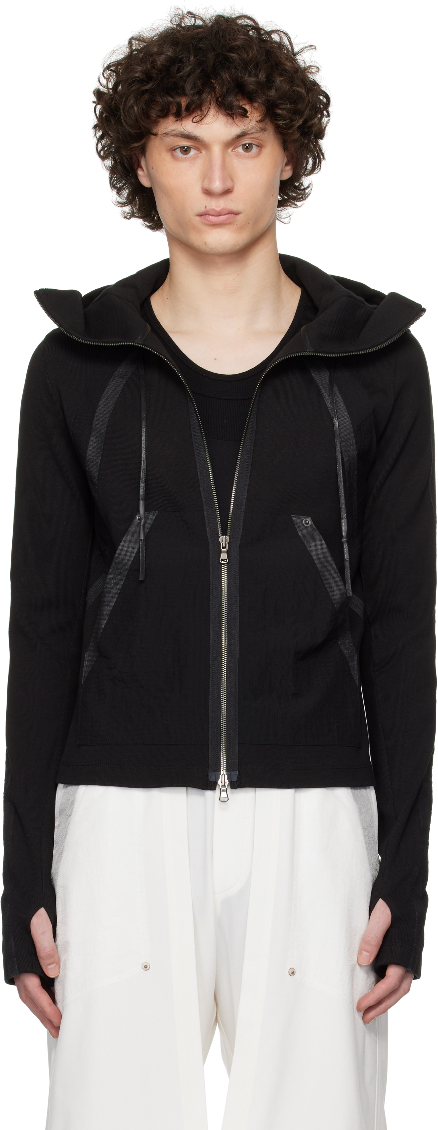 Black Armature Slim Zip-Up Hoodie