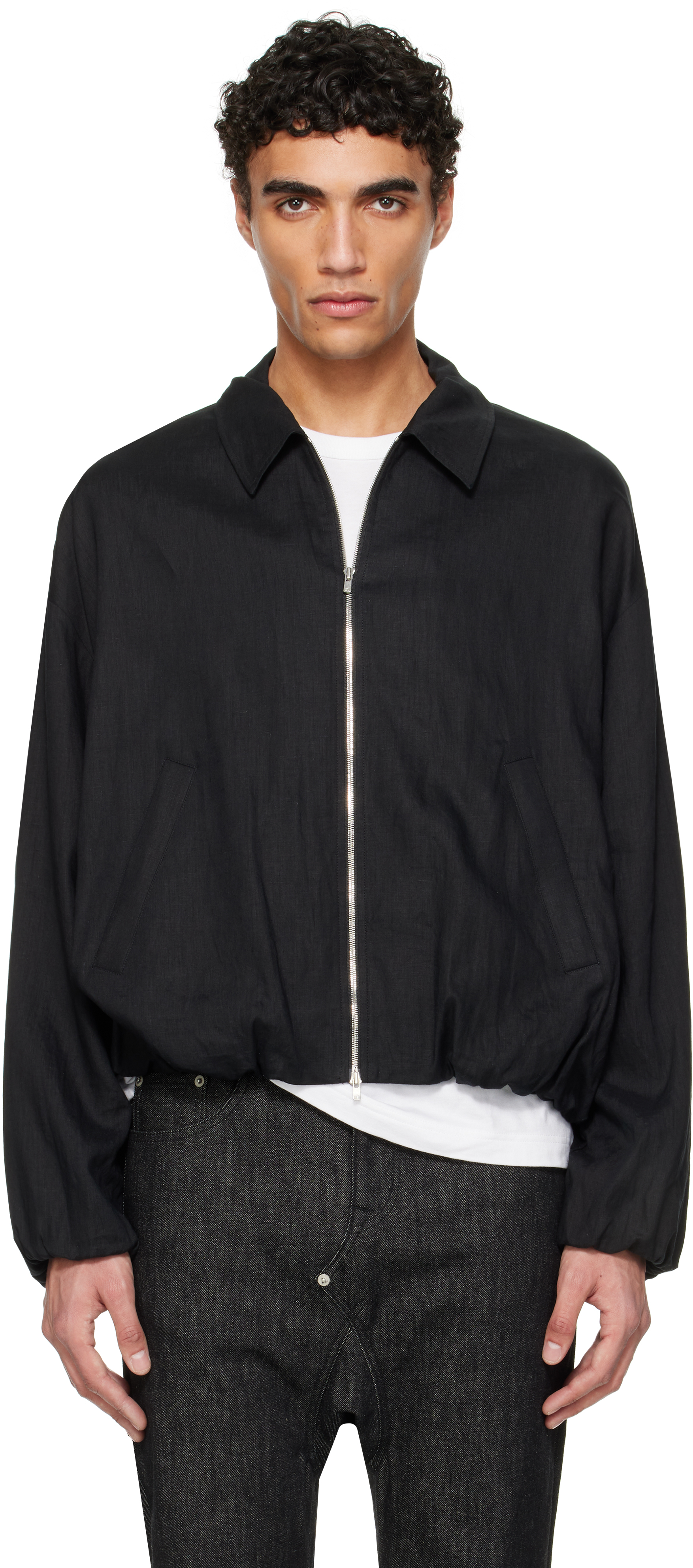 Black Linen Airy Jacket