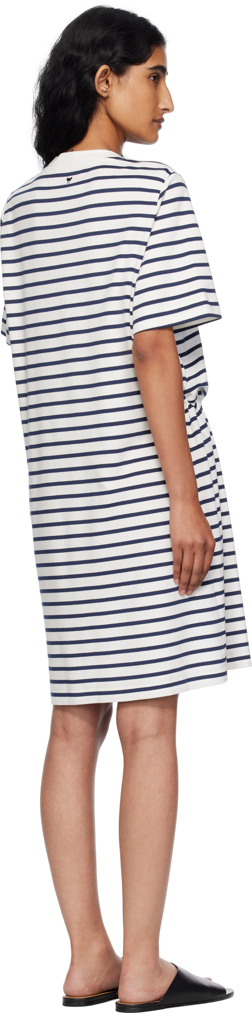 Weekend Max Mara Navy & White Pireo Minidress In Blue