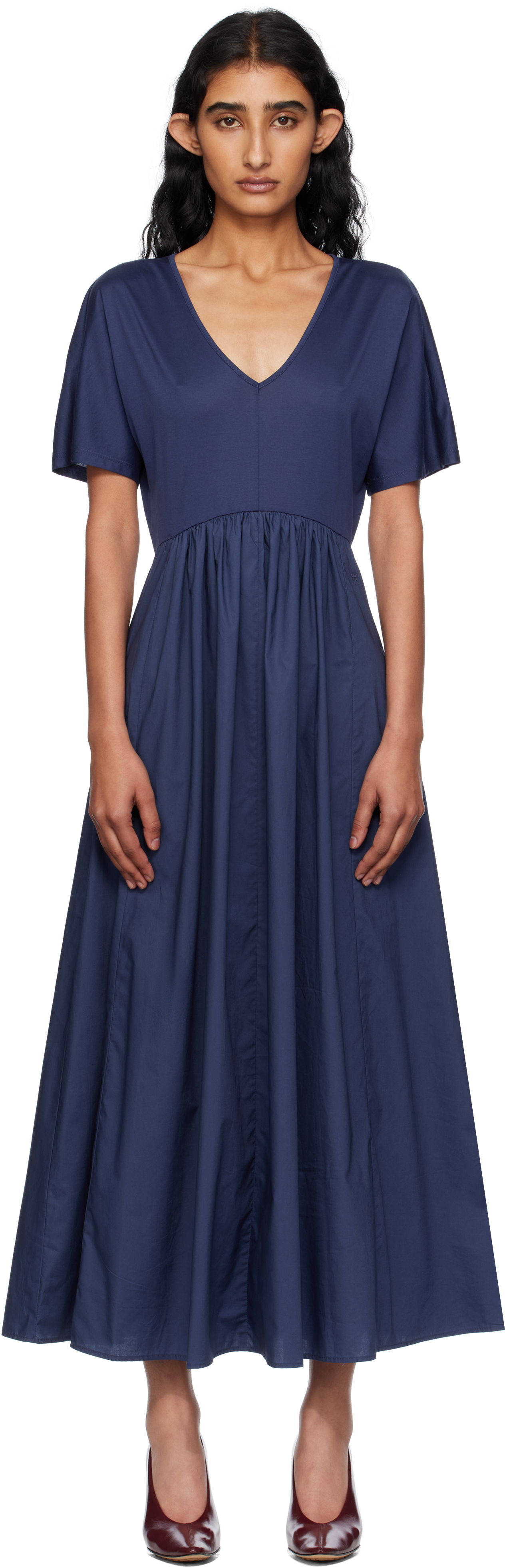 Weekend Max Mara Navy Bronzo Midi Dress