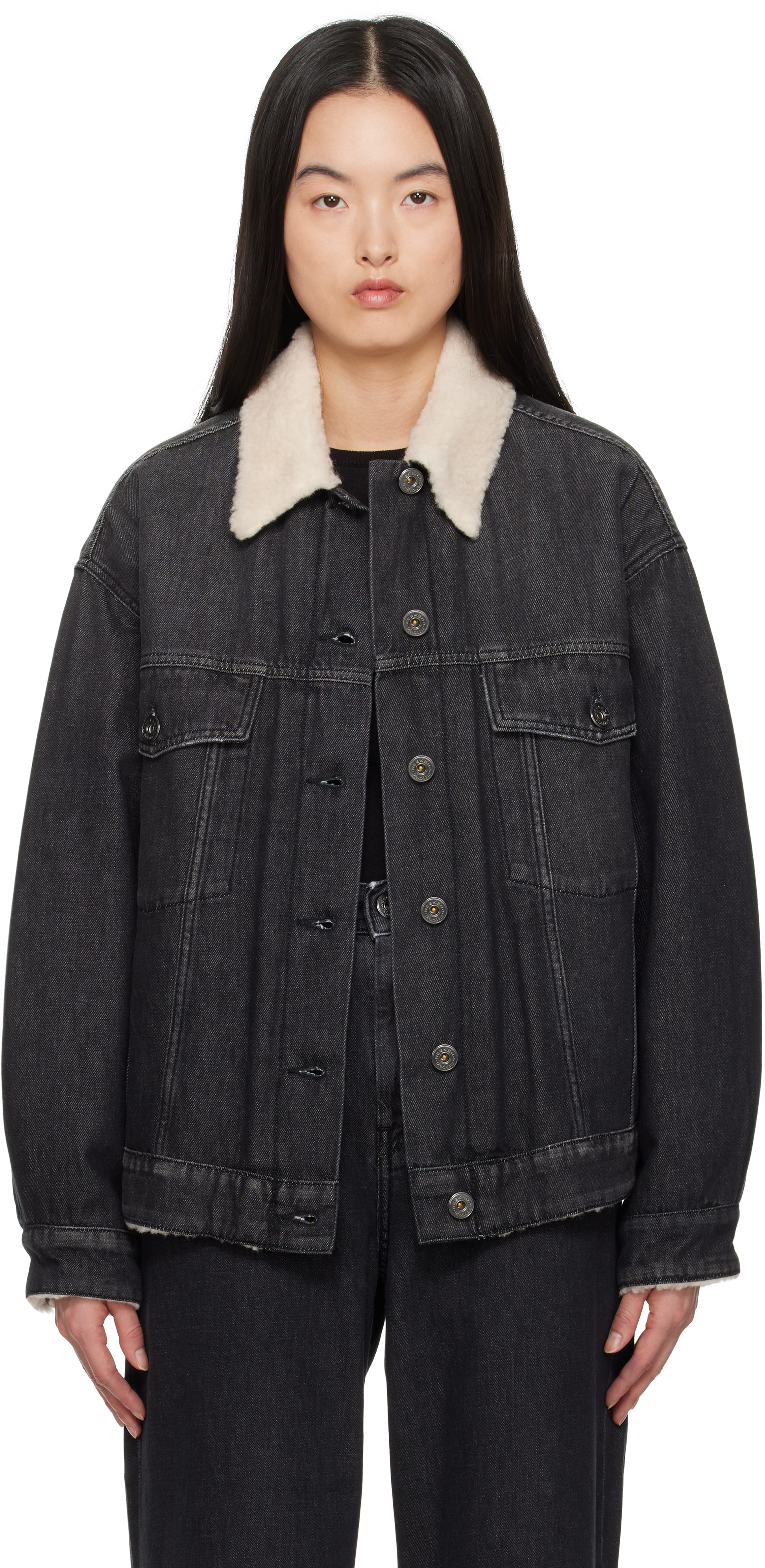 WEEKEND MAX MARA LIBANO [リバノ] デニム ジャケット Black Libano Denim Jacket by Weekend Max Mara on Sale