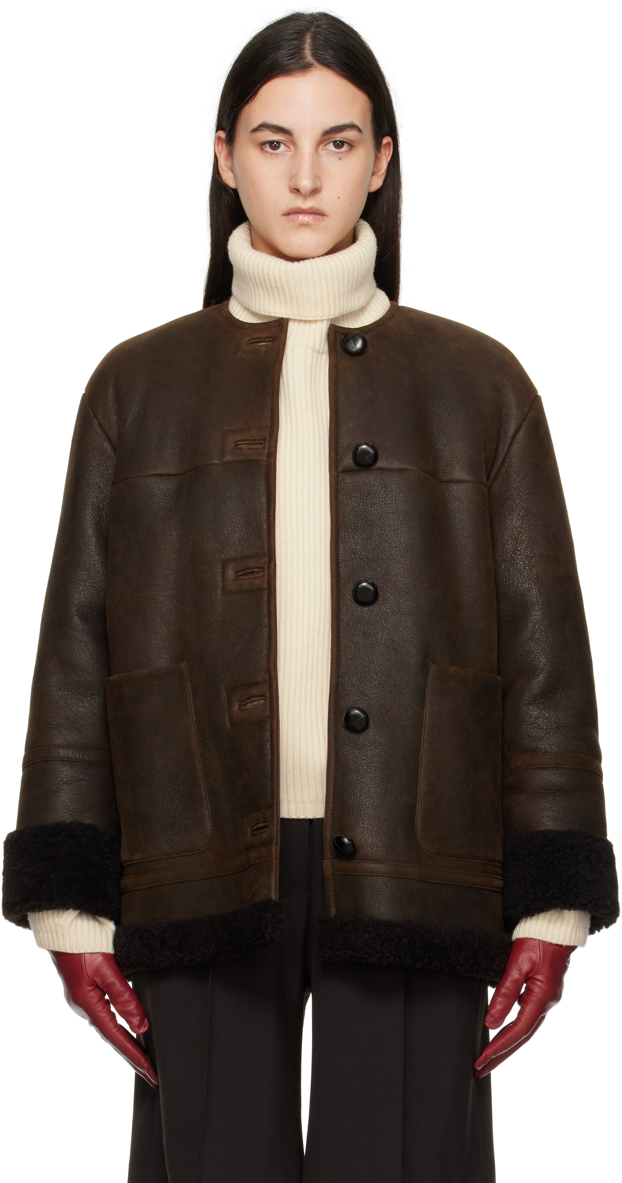 Brown Borbone Shearling Jacket