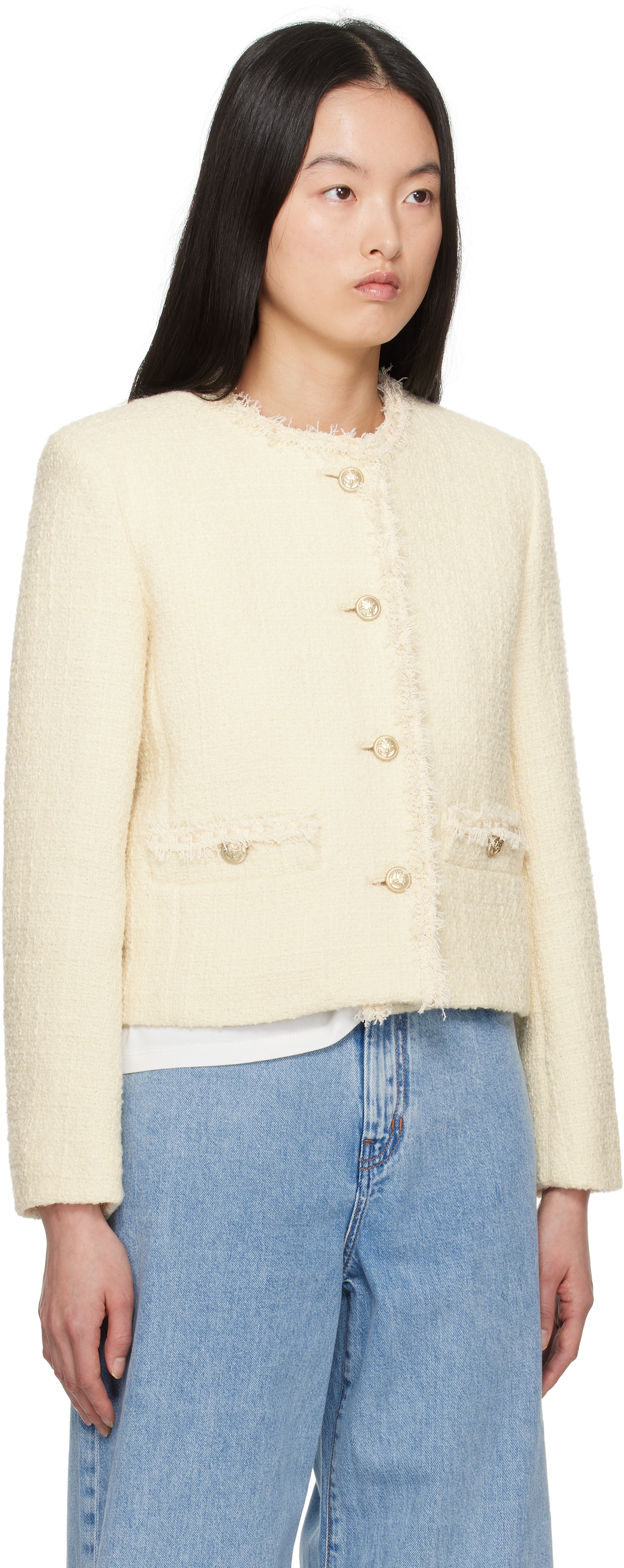 Weekend Max Mara Long-sleeved Casual Jacket In White