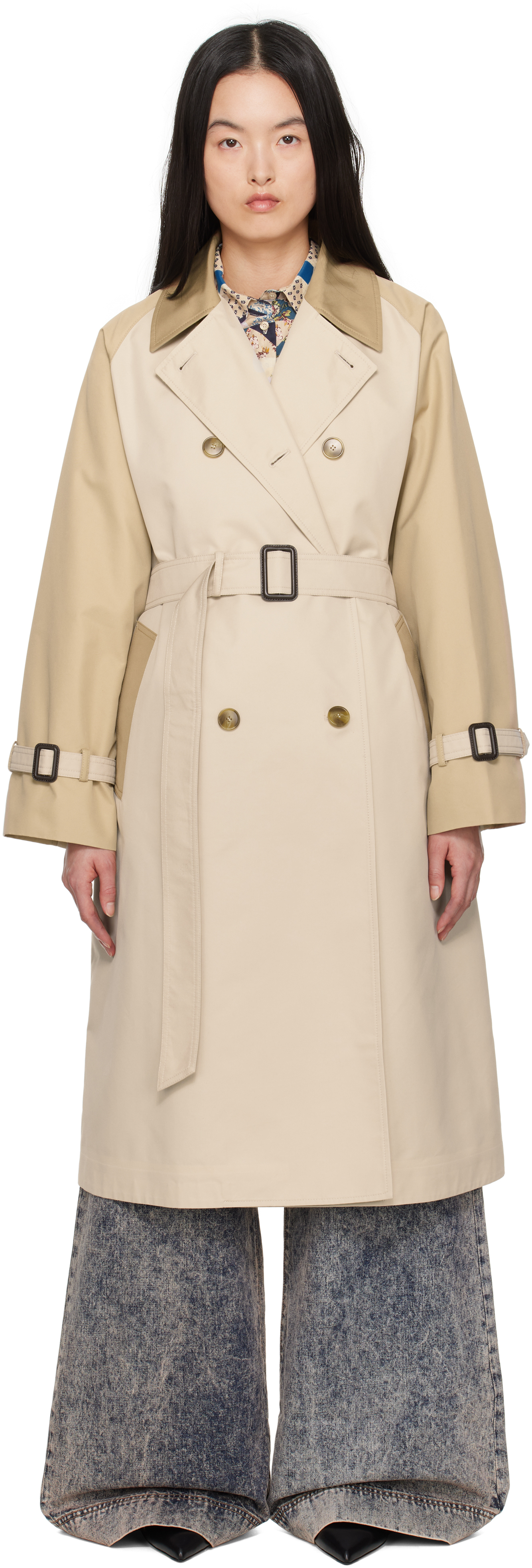 Beige Canasta Reversible Trench Coat