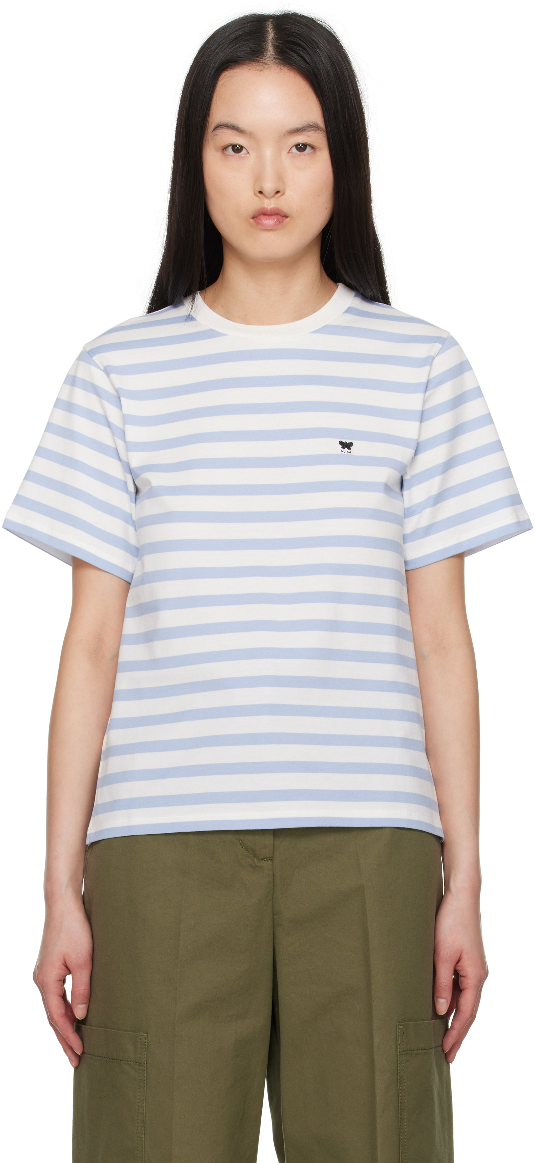WEEKEND MAX MARA レディース 半袖Tシャツ SATRAPO Blue & White Satrapo T-shirt by Weekend Max Mara on Sale