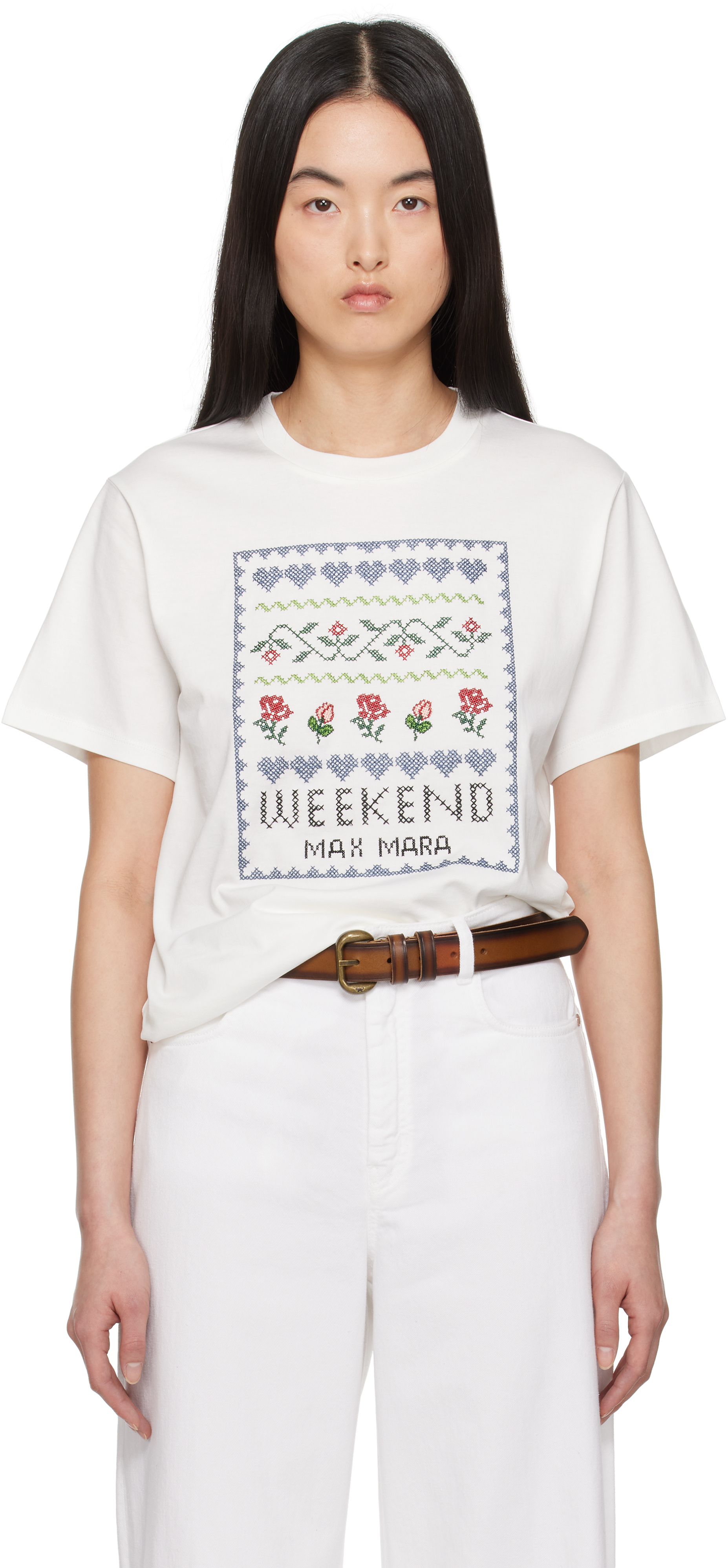 White Cabina T-shirt by Weekend Max Mara on Sale