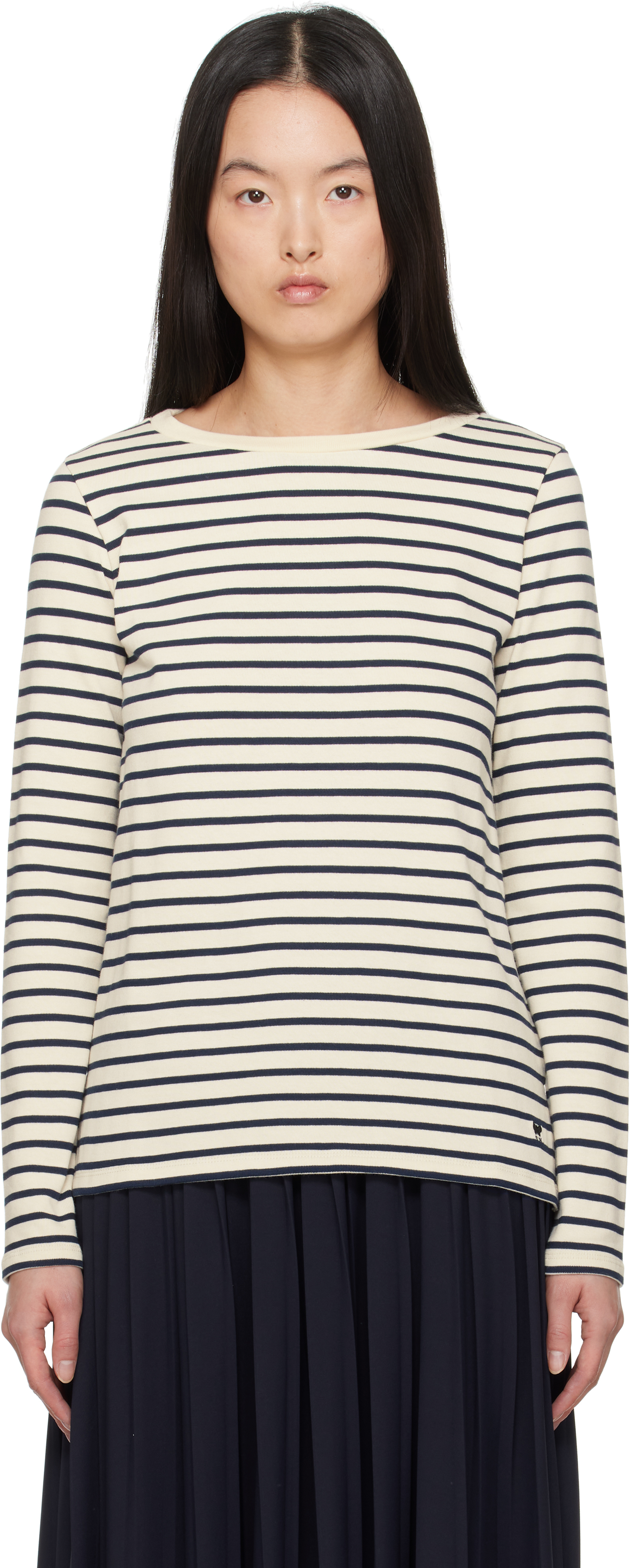 アウトレット★Weekend MaxMara ボートネックTシャツ ERASMO Off-White & Navy Erasmo T-shirt by Weekend Max Mara on Sale