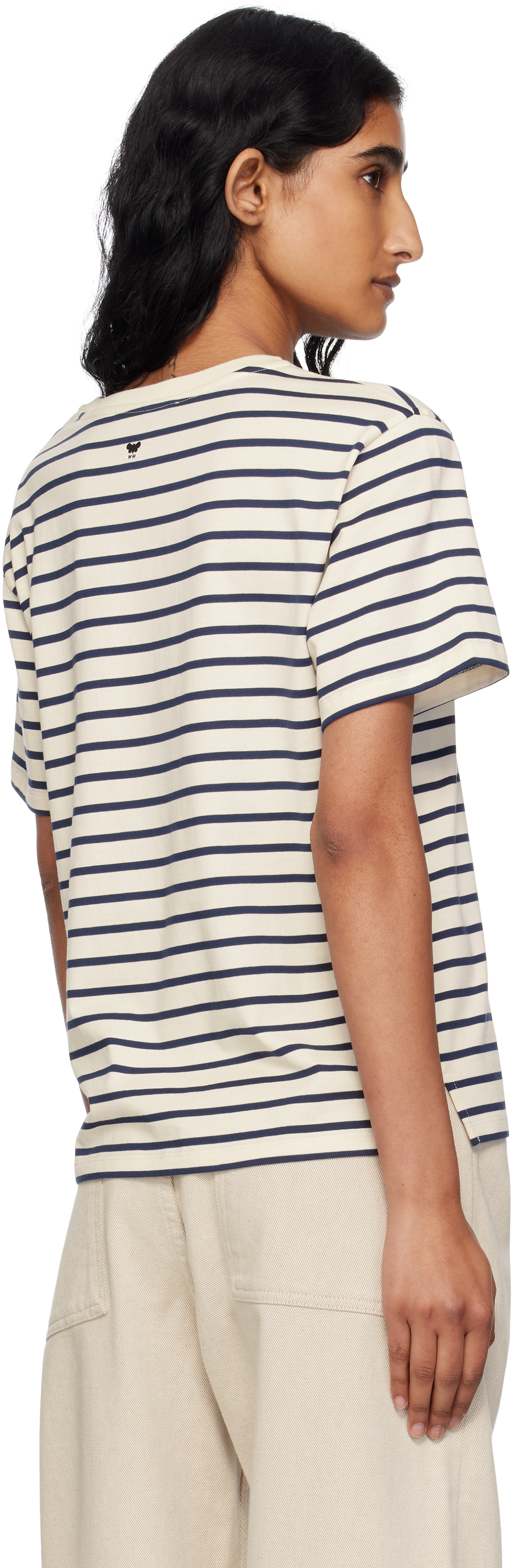 Weekend Max Mara Navy & Off-white Olga T-shirt In Blue