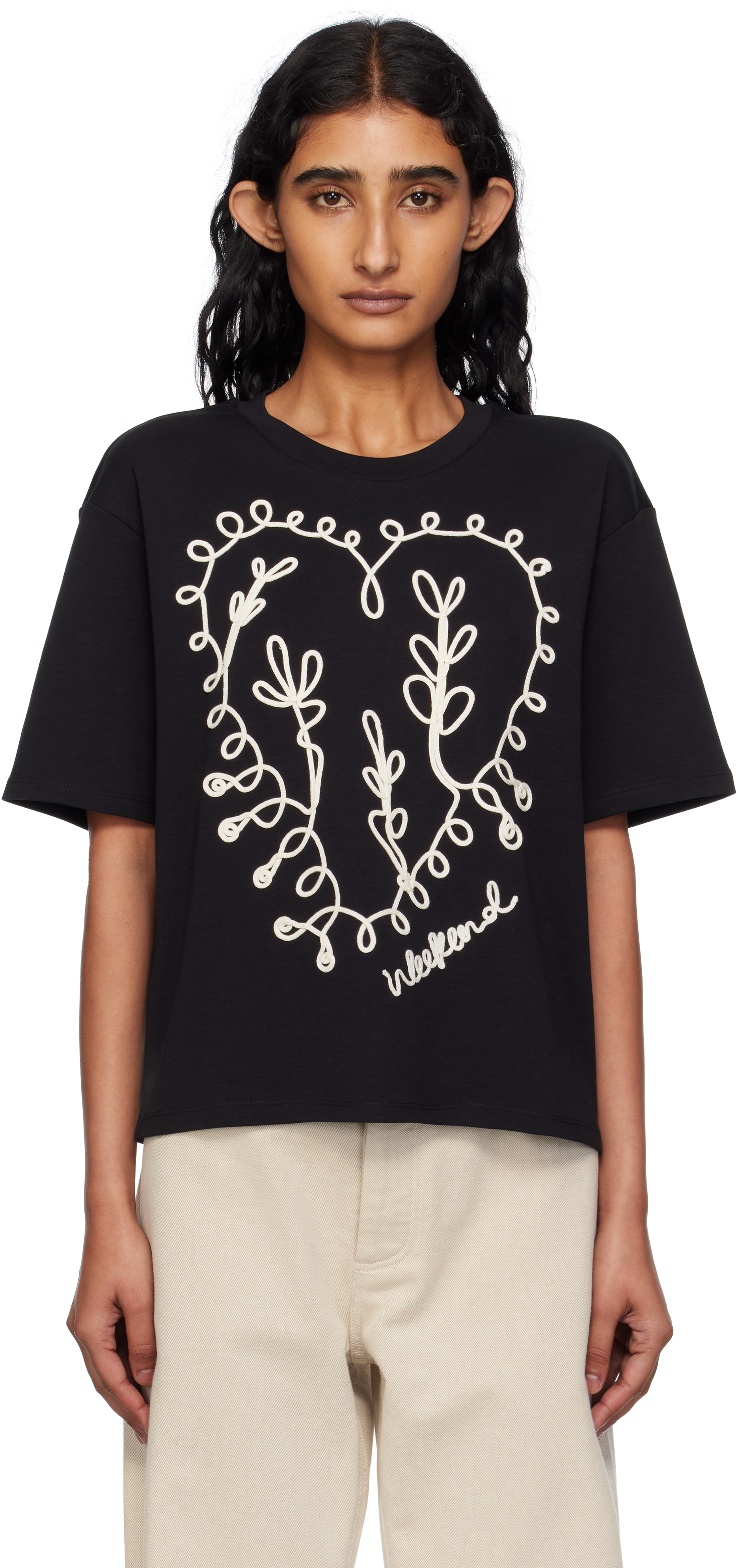 【関税込み】Weekend Max Mara ブラック Lecco Tシャツ Weekend Max Mara: ブラック Lecco Tシャツ | SSENSE 日本