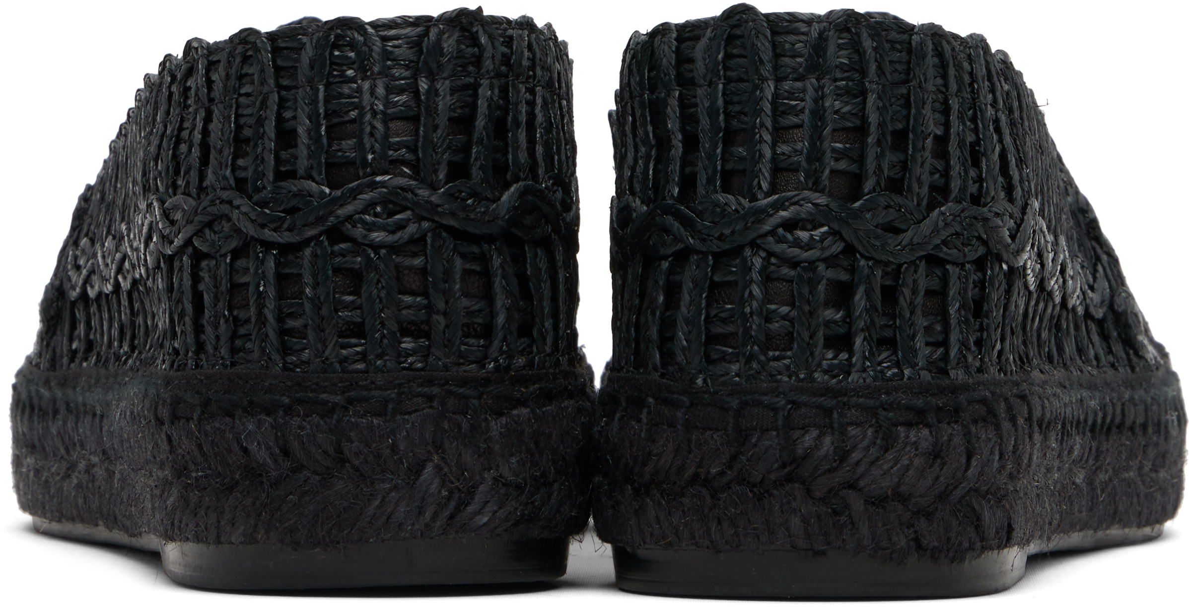 Weekend Max Mara Black Raffia-effect Espadrilles In Black
